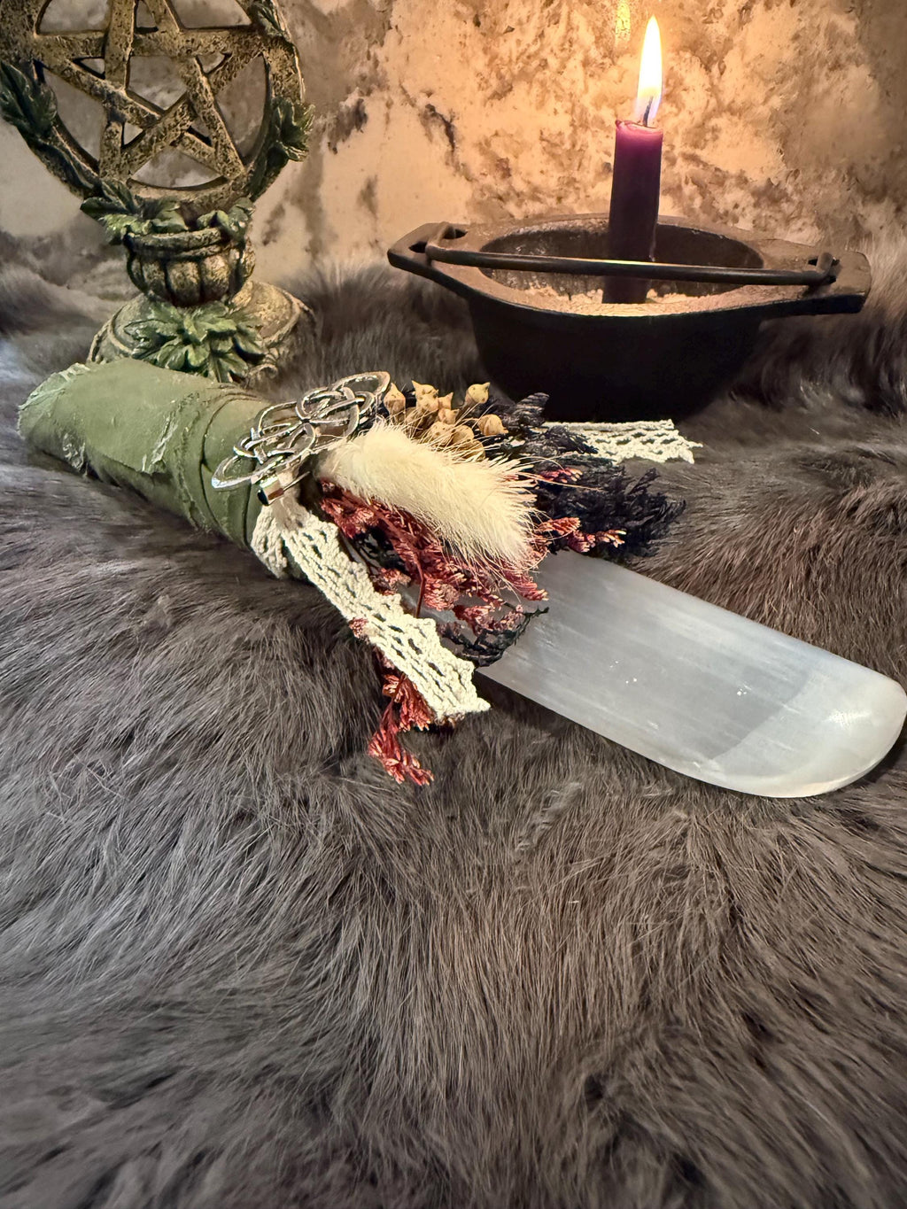 One of a Kind Selenite Altar Athame