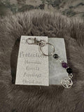 Gemstone Manifestation Keychain: Witchy Intention Charm