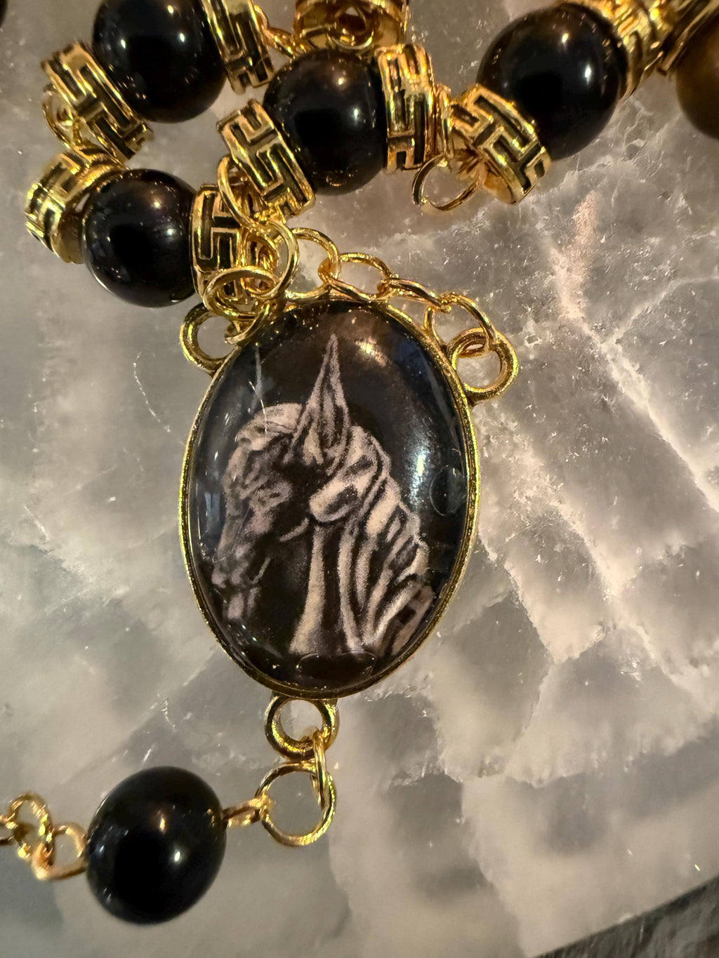 Anubis Diety Rosary: One Of A Kind Diety Prayer Bead Set