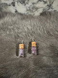 Amethyst Chip Spell Jar Earrings: Witchy Pagan Jewelry