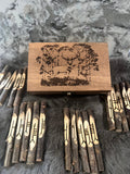 Hand Carved Wooden Celtic Ogham Set: Druid Divination Staves