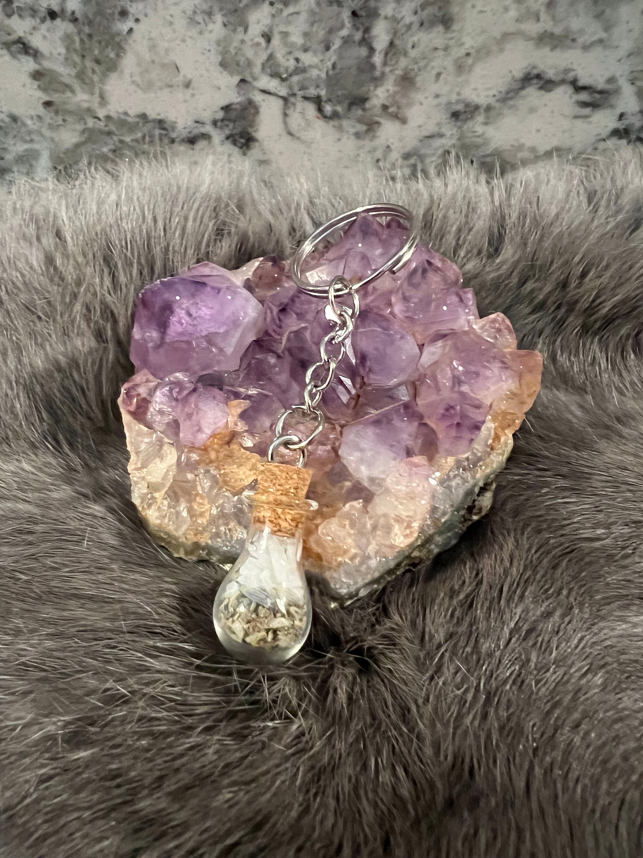 Handcrafted Spell Jar Keychain: Intention Bottle Charm