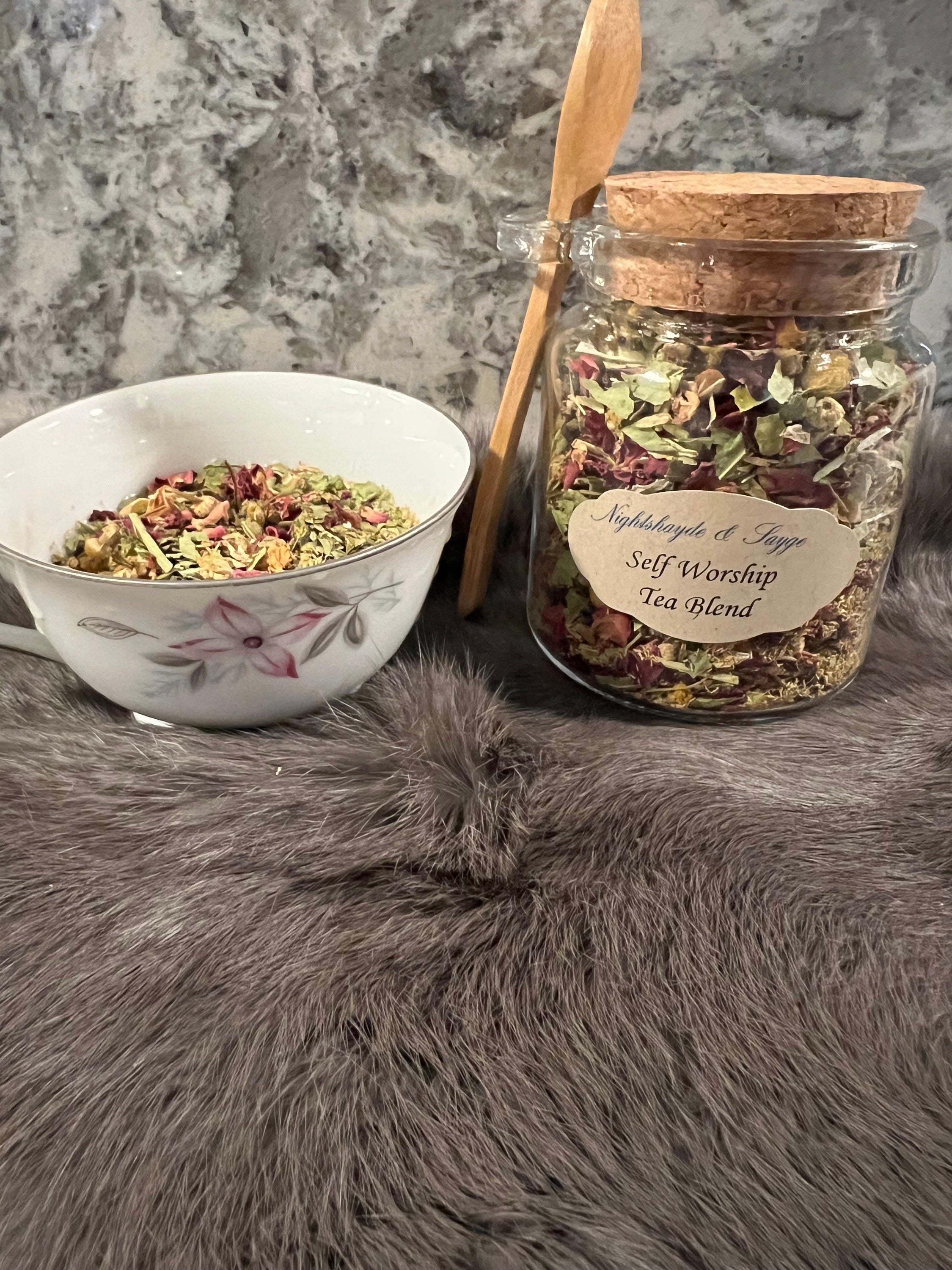 Self Love Herbal Tea: Organic Chamomile, Rose & Hibiscus (10oz Jar)