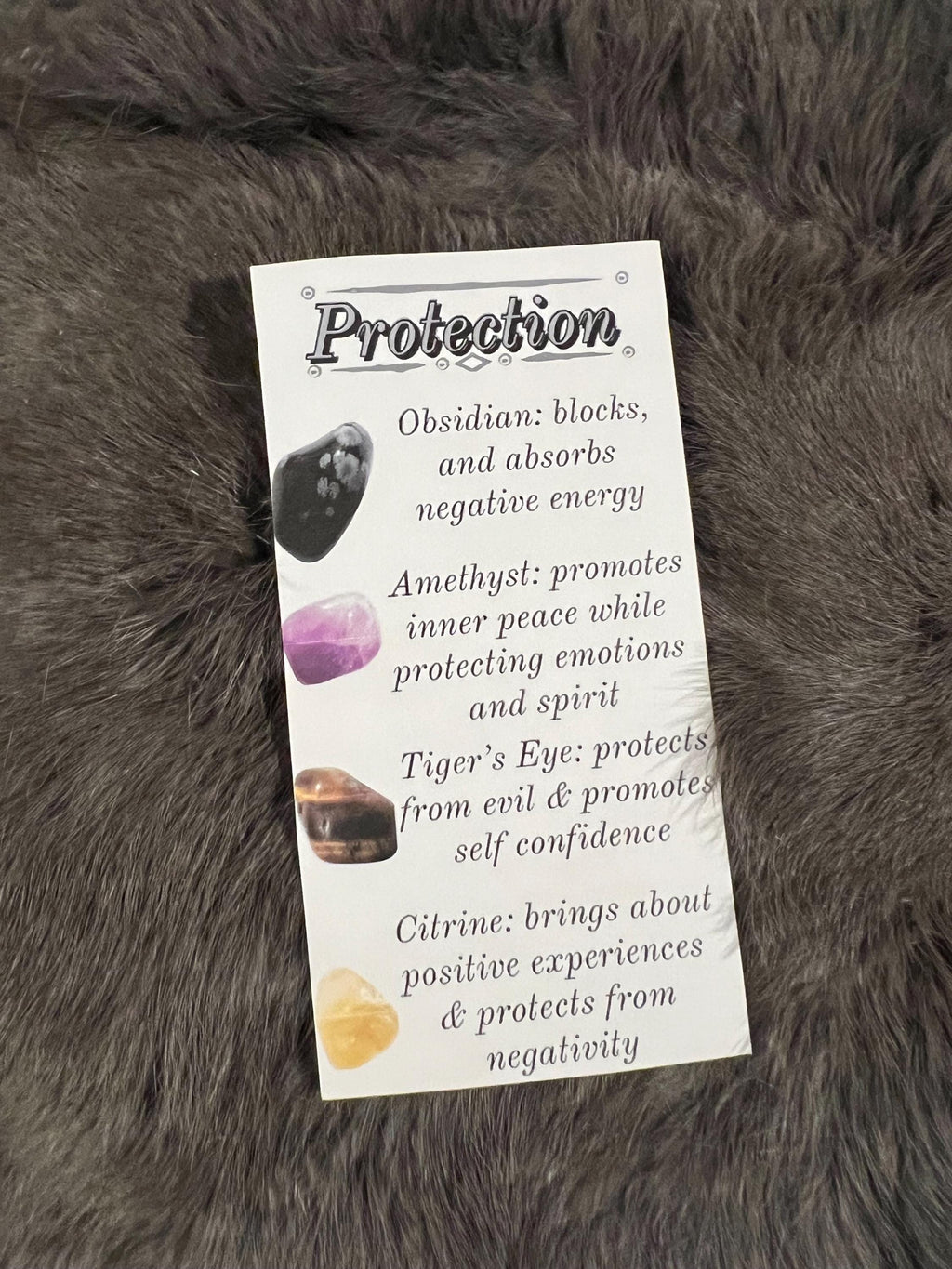Protection Gemstone Kit: Tumbled Obsidian, Amethyst, Tiger's Eye, Citrine