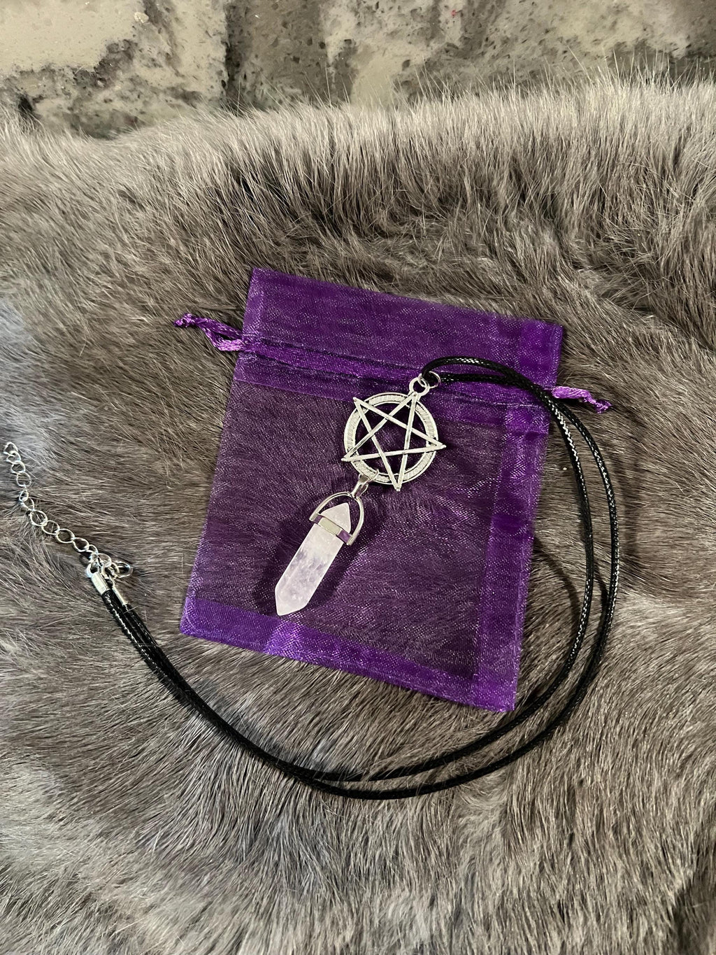 Quartz Pentacle Necklace: Witchy Pagan Jewelry