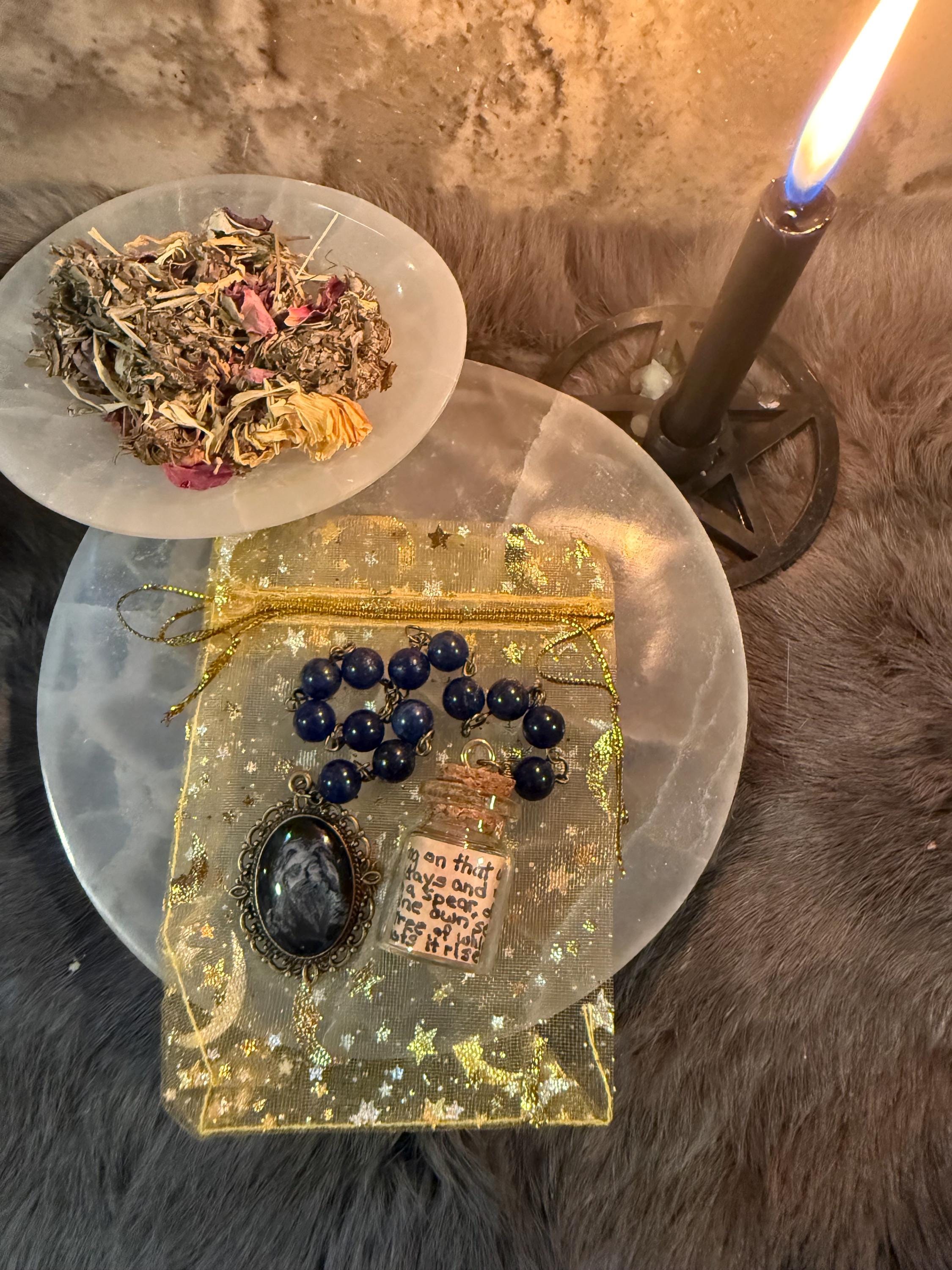 Odin Prayer Beads: Lapis Lazuli Norse Deity Set