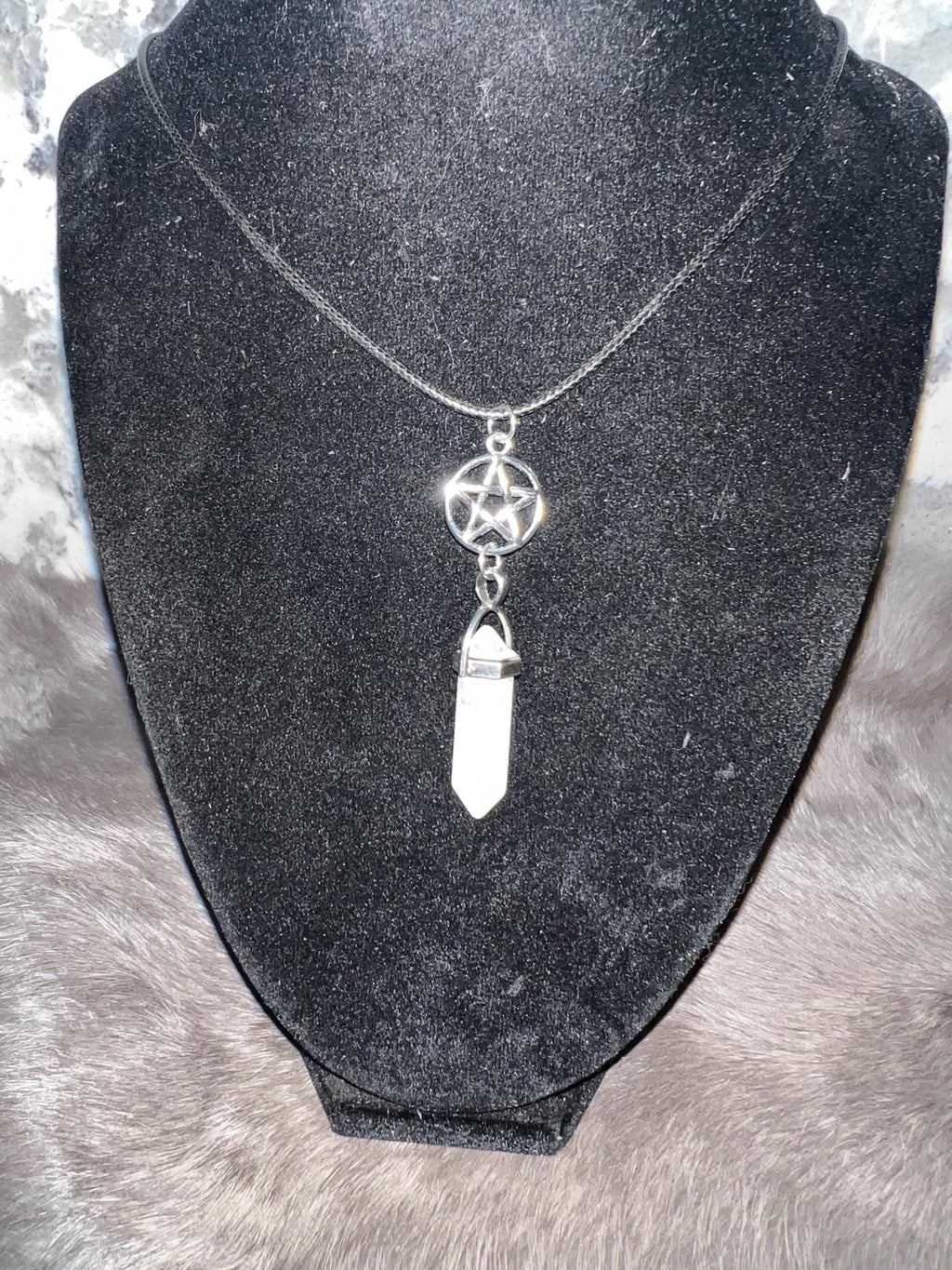 Quartz Pentacle Necklace: Witchy Pagan Jewelry