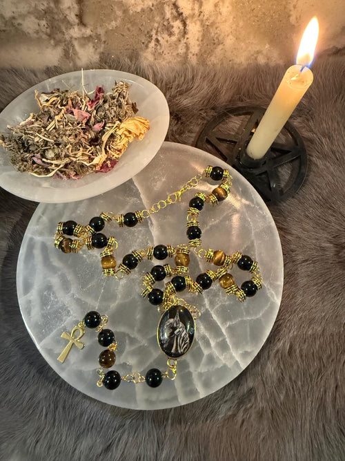 Anubis Diety Rosary: One Of A Kind Diety Prayer Bead Set