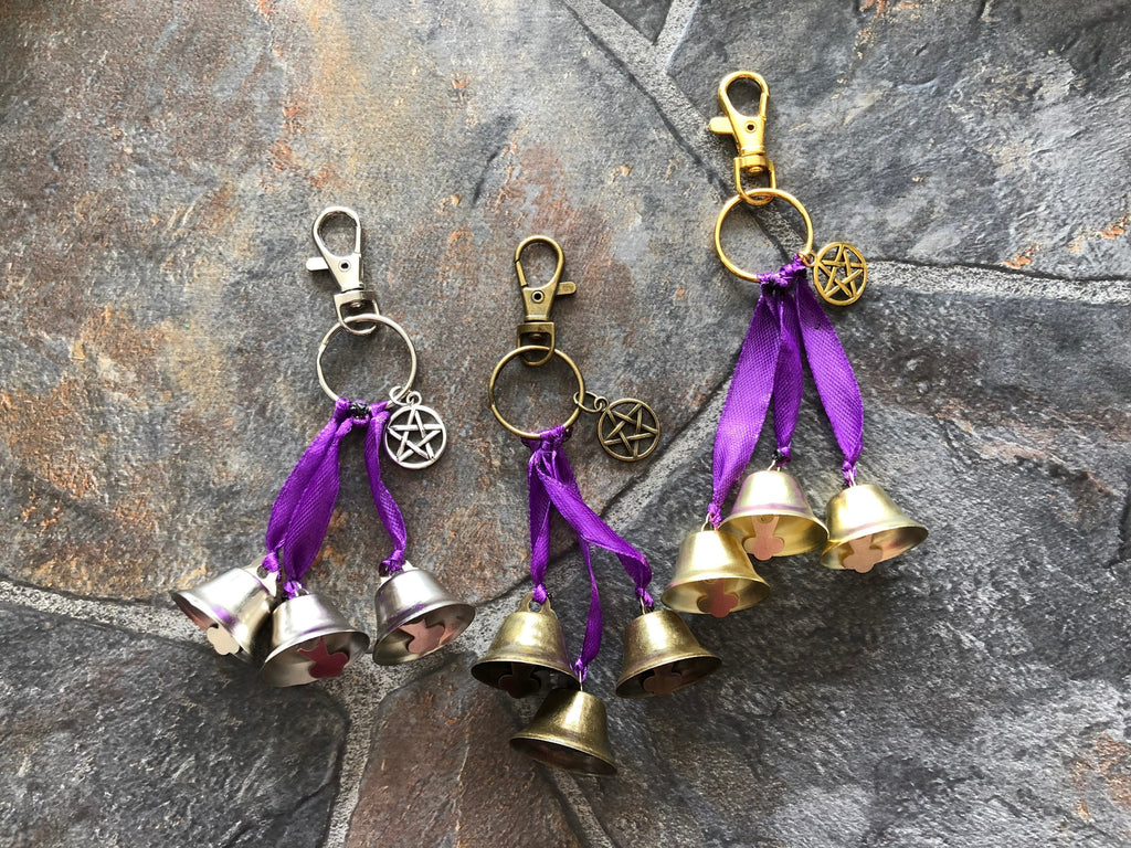 Mini Witch Bell Keychain: Spiritual Protection with Pentacle Charm