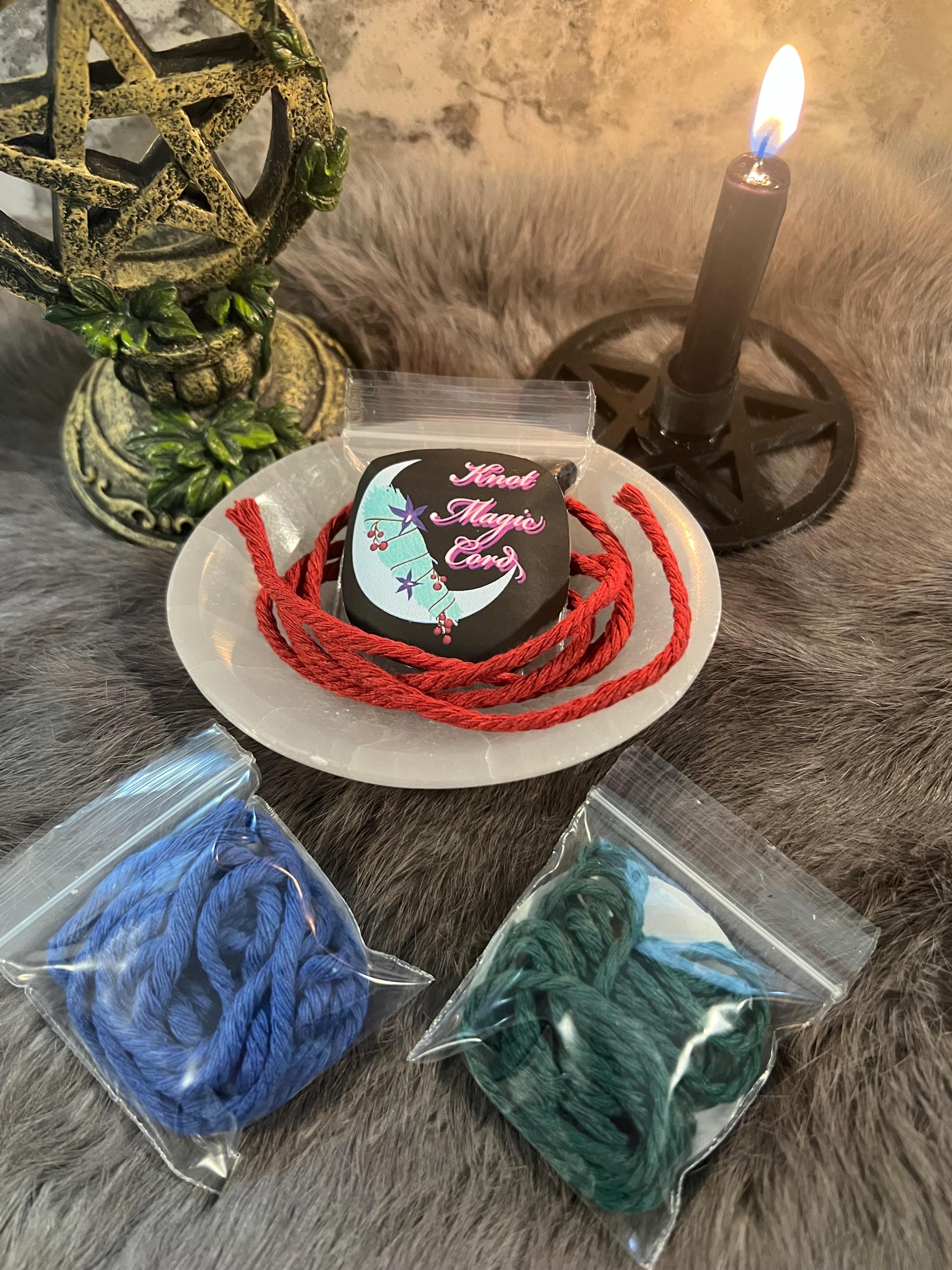Reiki Blessed Organic Cotton Knot Magic Cord: Appalachian Witchcraft Spell Supplies
