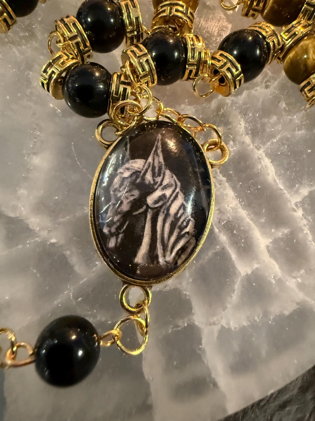 Anubis Diety Rosary: One Of A Kind Diety Prayer Bead Set