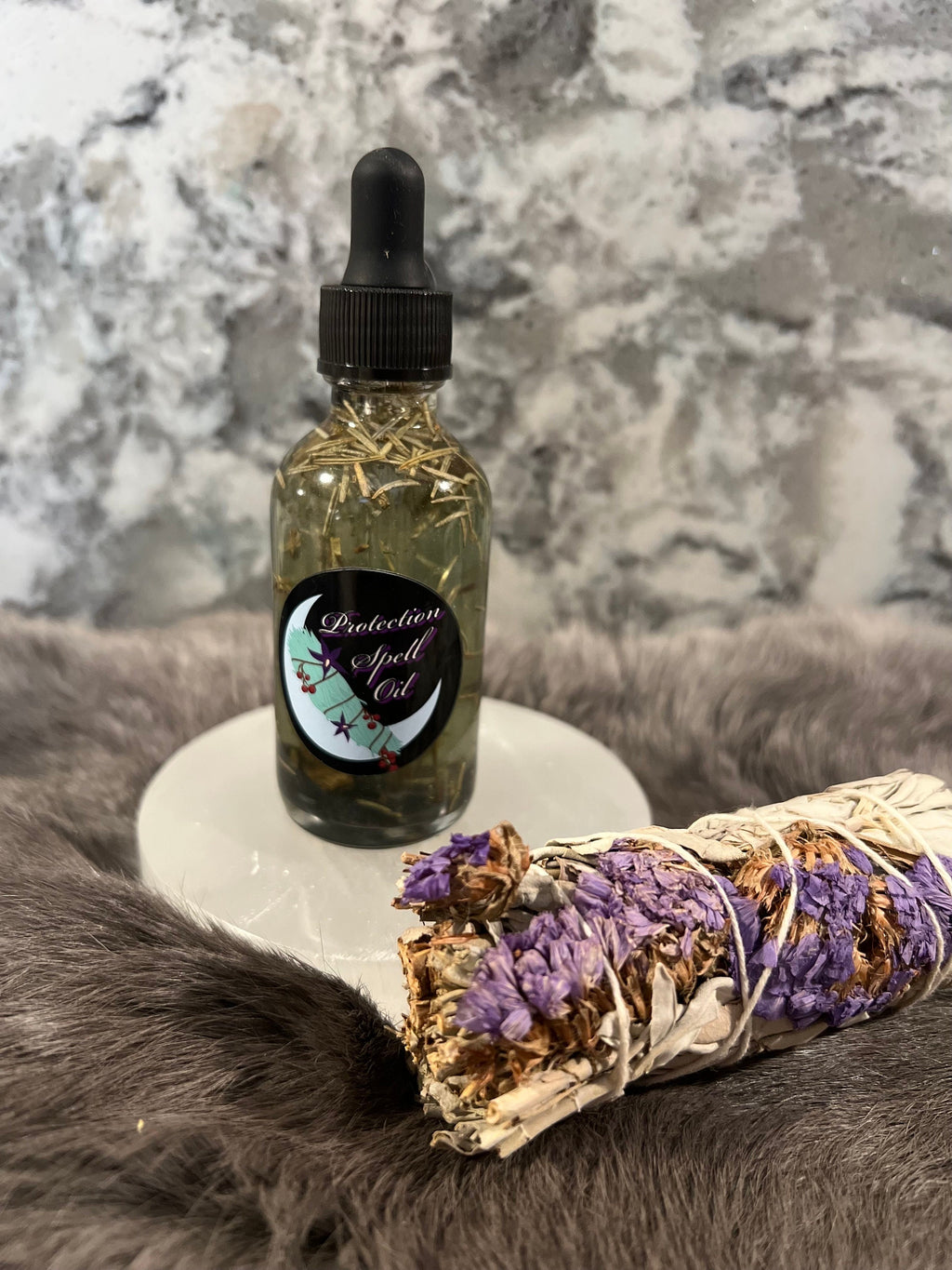 Organic Protection Spell Oil: Banish Negativity, Intention Anointing Oil