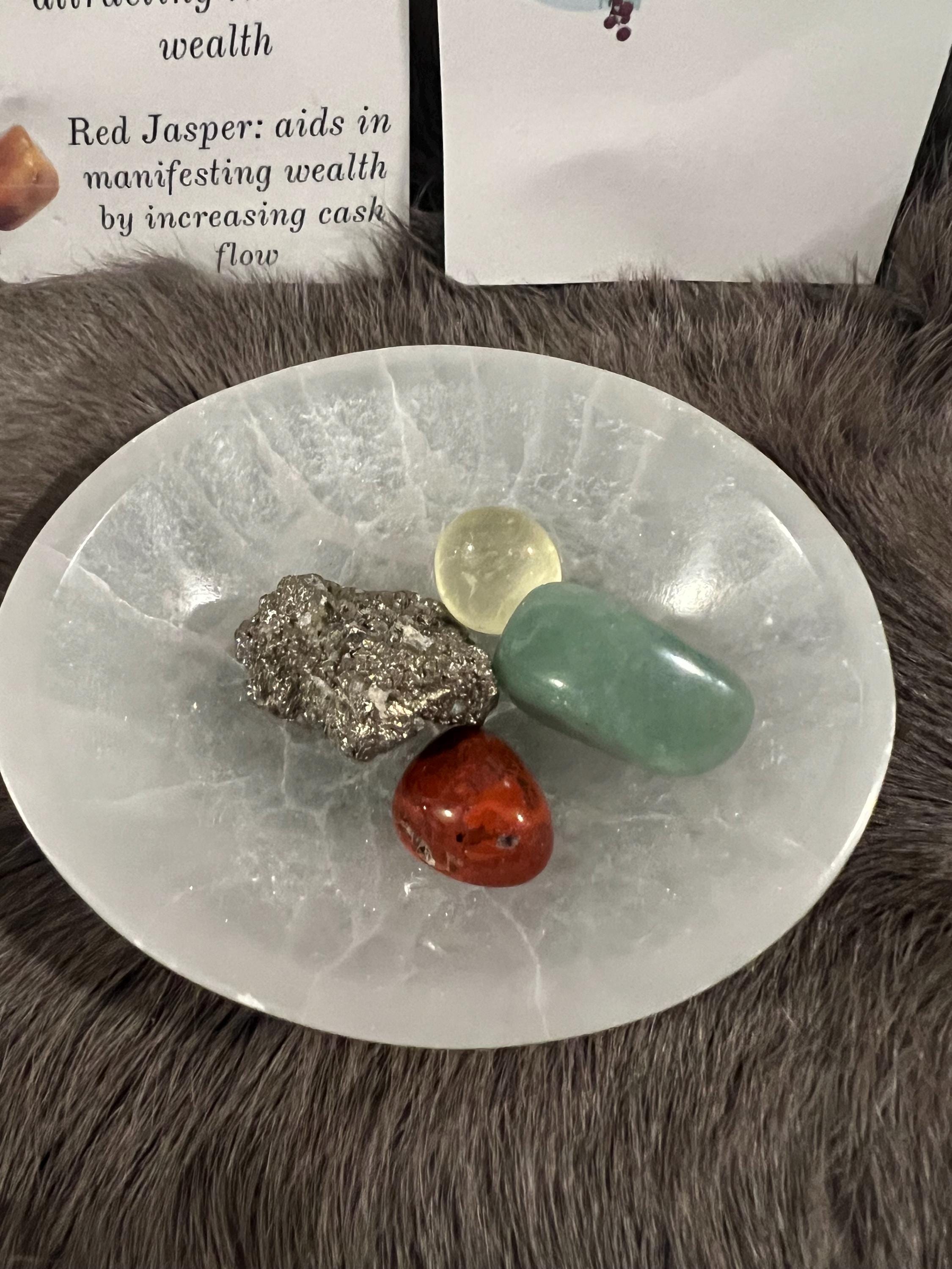 Wealth Gemstone Intention Kit: Pyrite, Citrine, Aventurine, Jasper