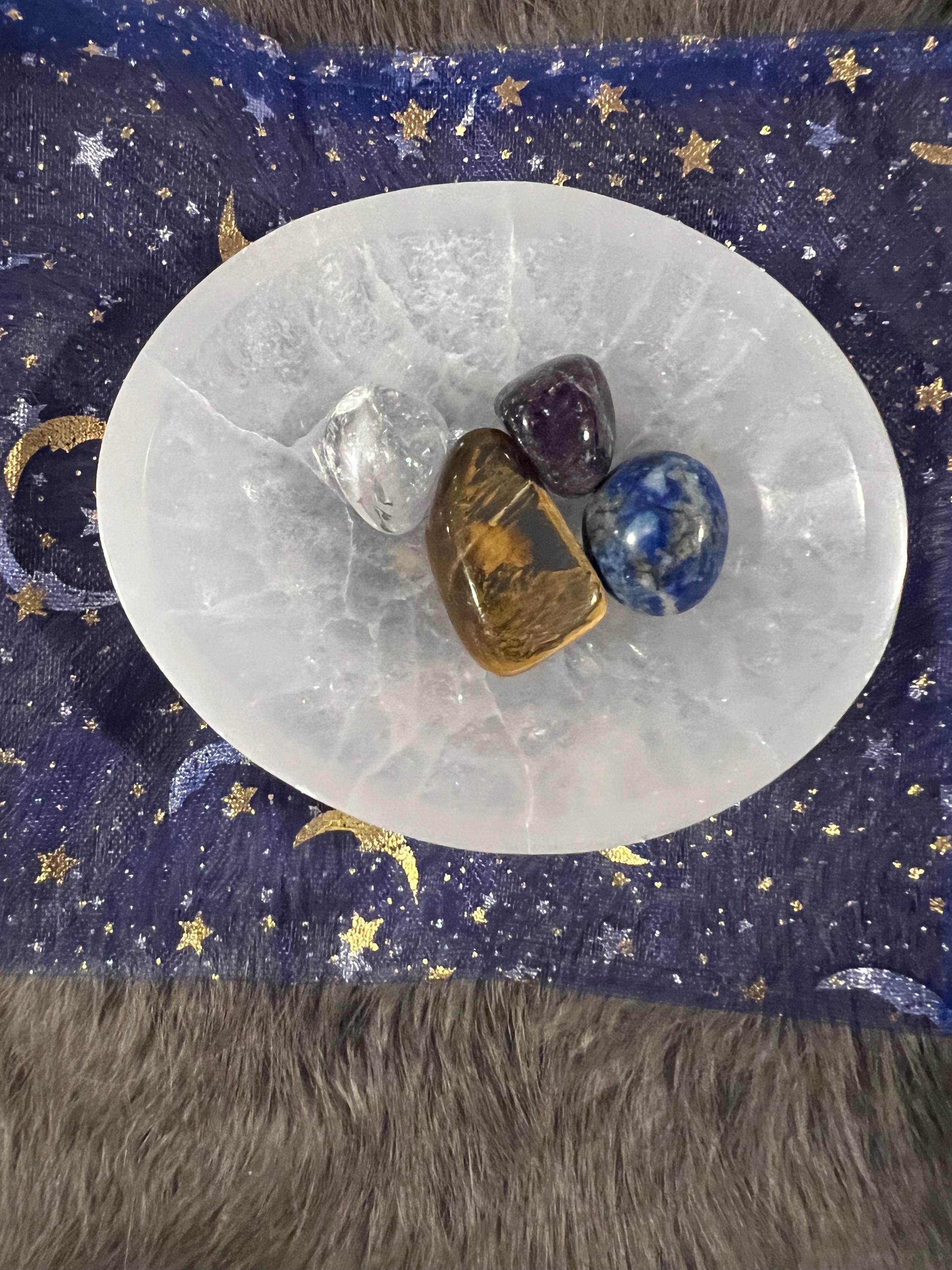 Health & Wellness Gemstone Kit: Tumbled Amethyst, Lapis, Quartz, Tiger's Eye