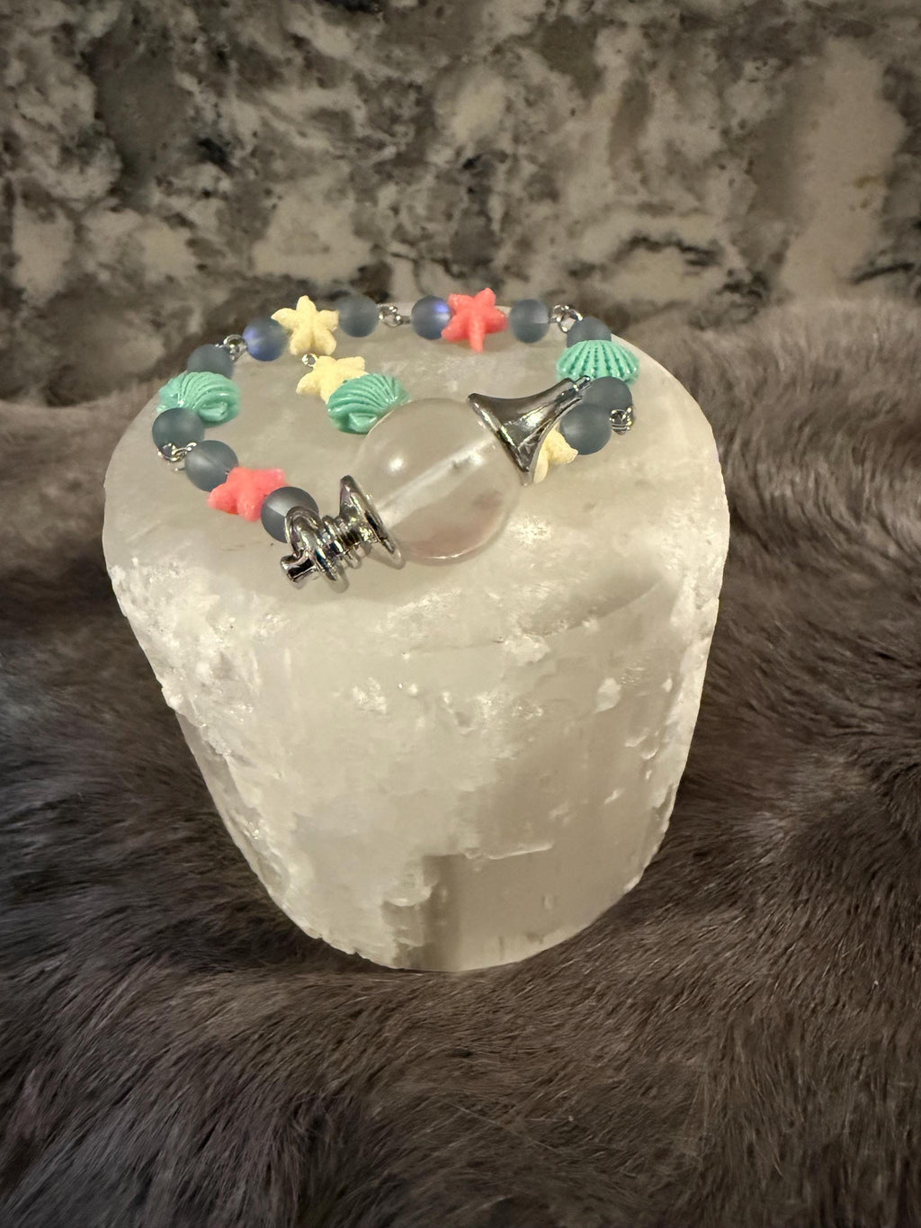 Clear Quartz Divination Pendulum: Mermaid Beaded Scrying Tool