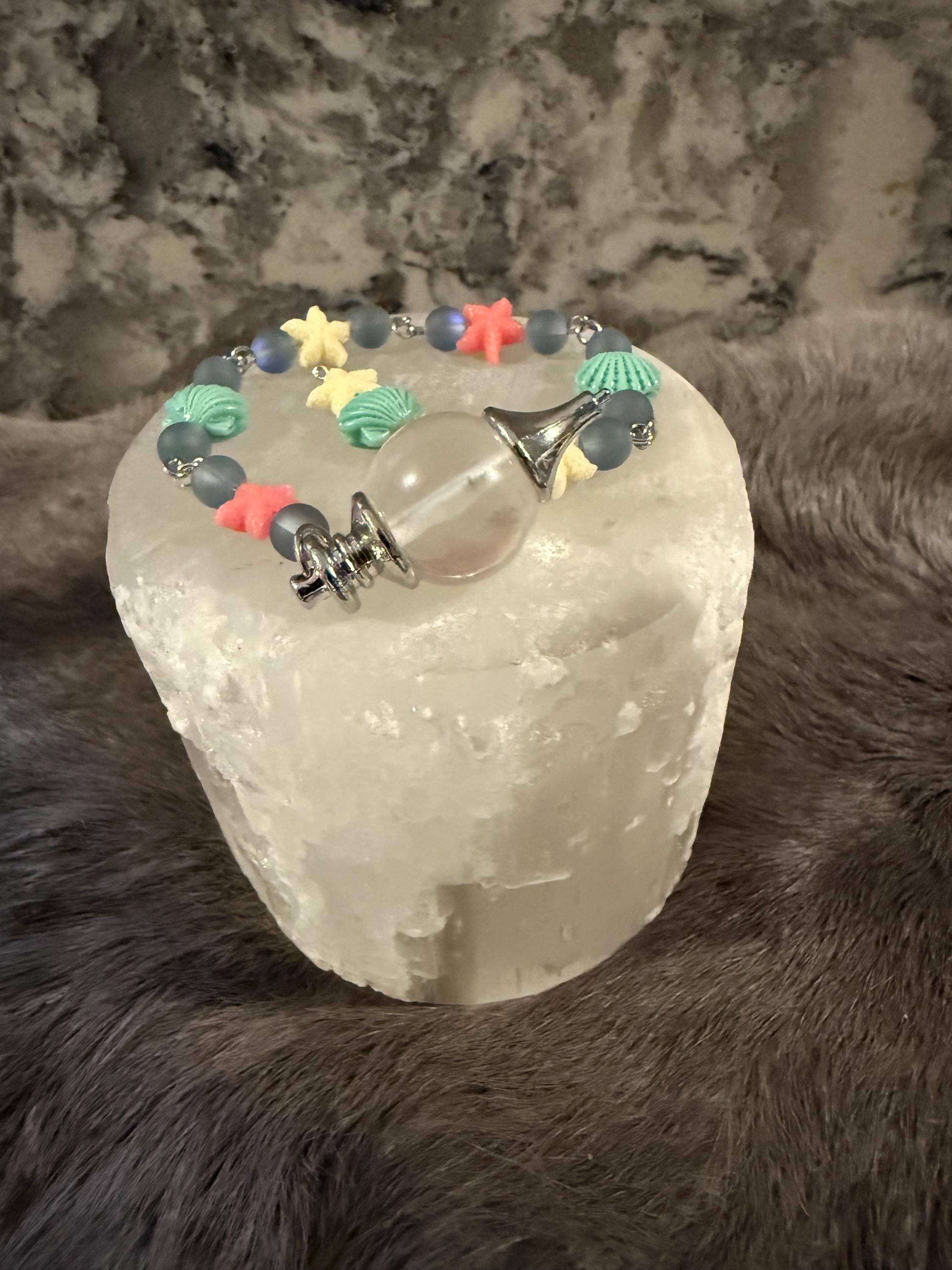 Clear Quartz Divination Pendulum: Mermaid Beaded Scrying Tool