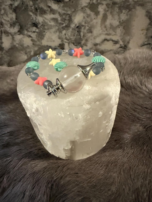 Clear Quartz Divination Pendulum: Mermaid Beaded Scrying Tool