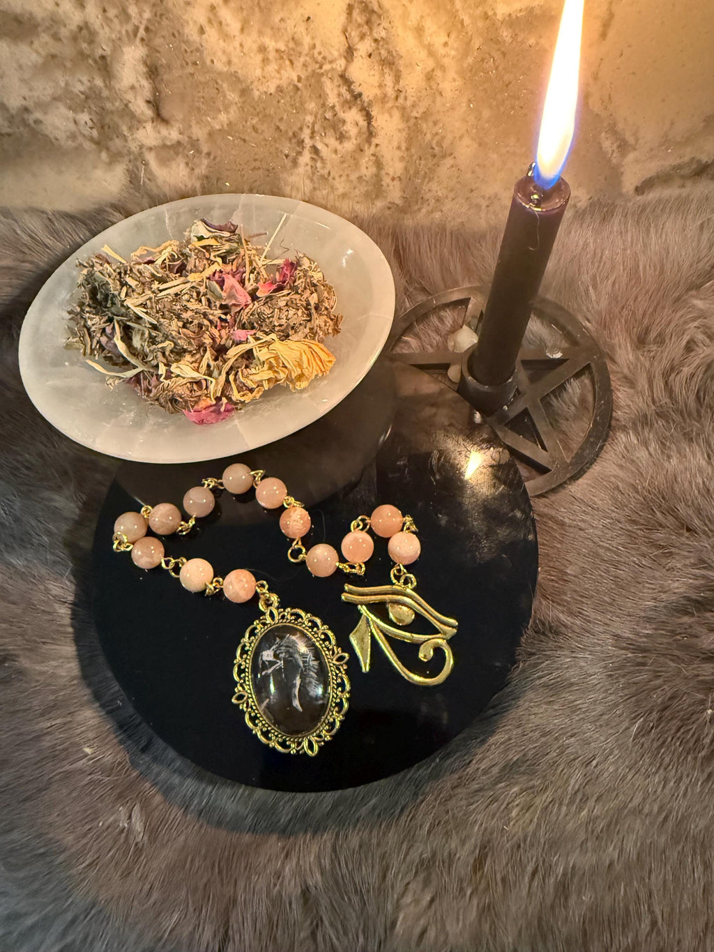 Sunstone Rah Prayer Beads: Egyptian Deity Rosary