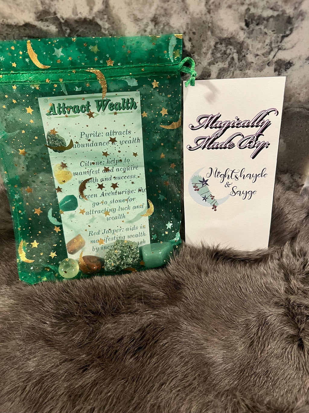 Wealth Gemstone Intention Kit: Pyrite, Citrine, Aventurine, Jasper