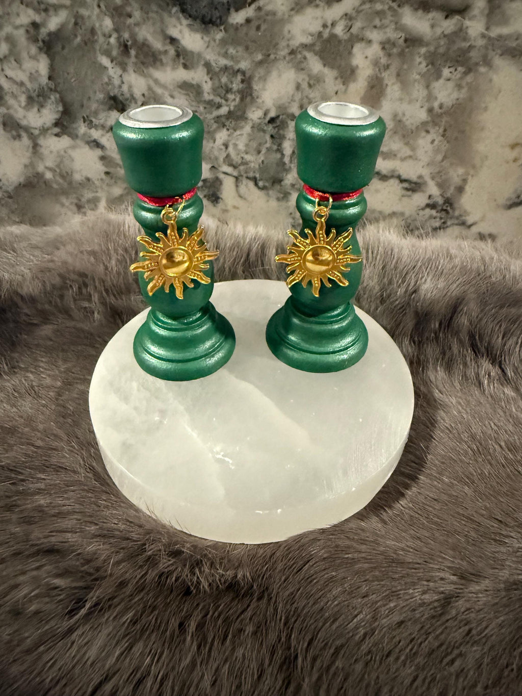 Wooden Yule Chime Candle Holder: Limited Edition Chime Candle Holder With Golden Sun Charm