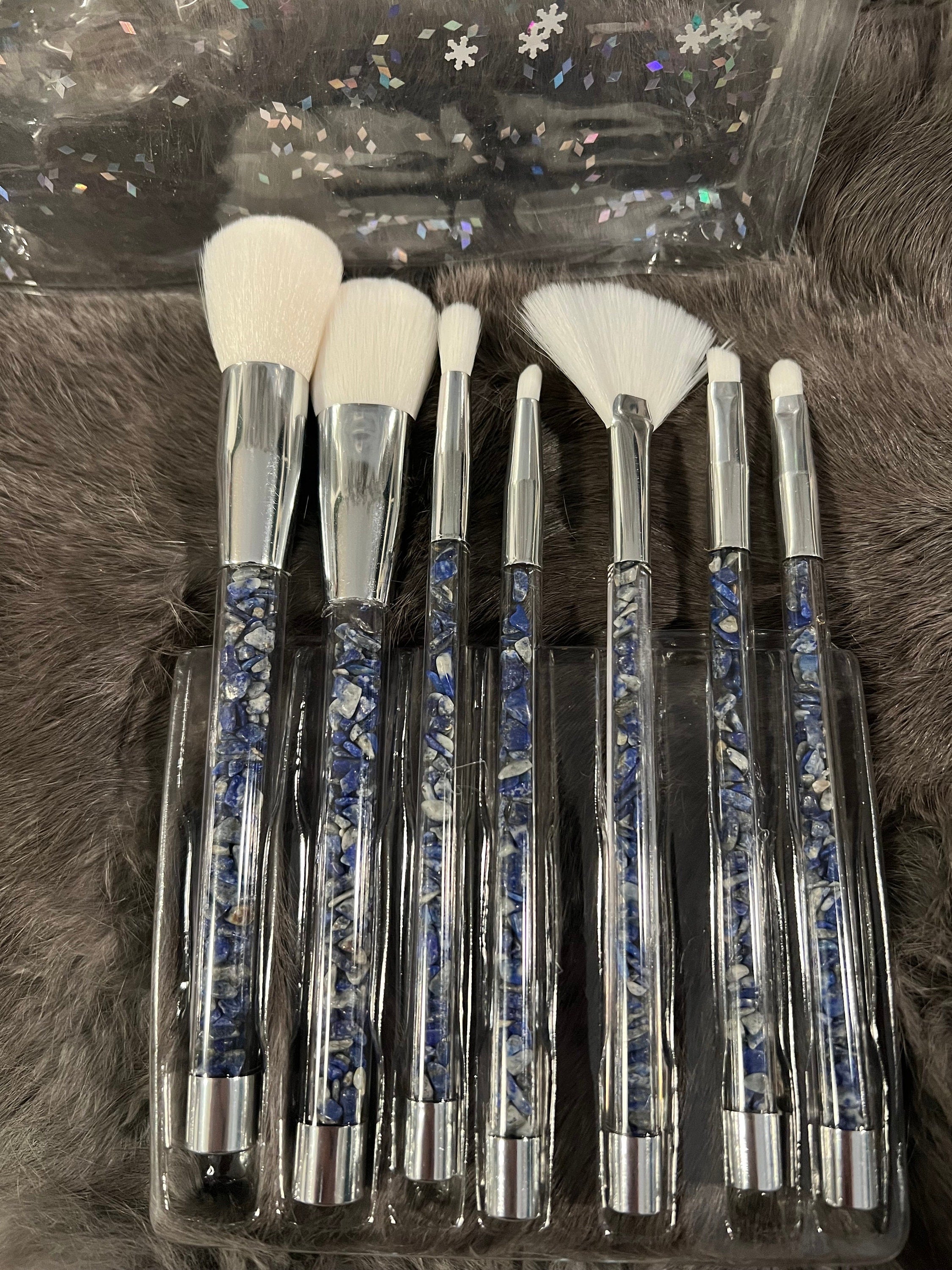 Lapis Lazuli Gemstone Makeup Brush Set - Witchy Vibes