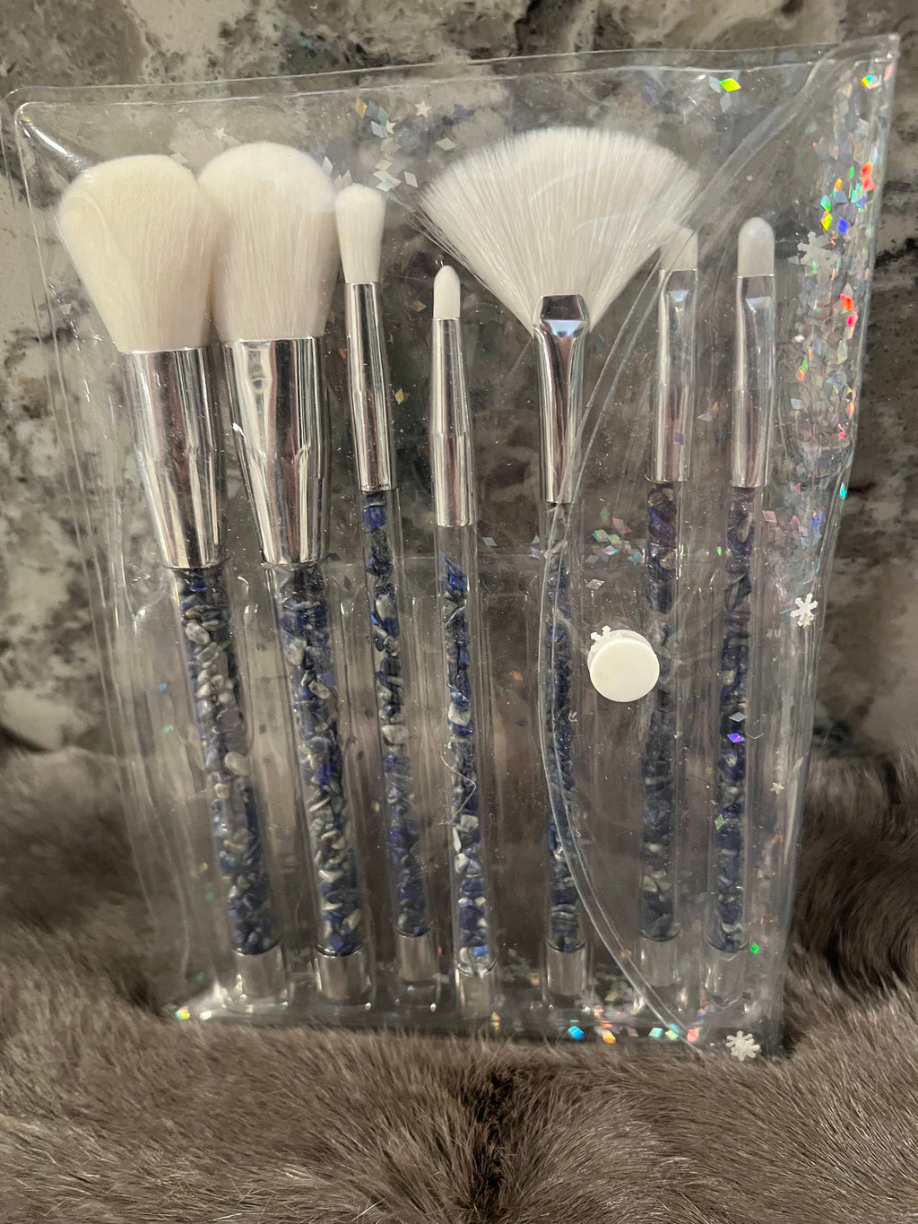 Lapis Lazuli Gemstone Makeup Brush Set - Witchy Vibes