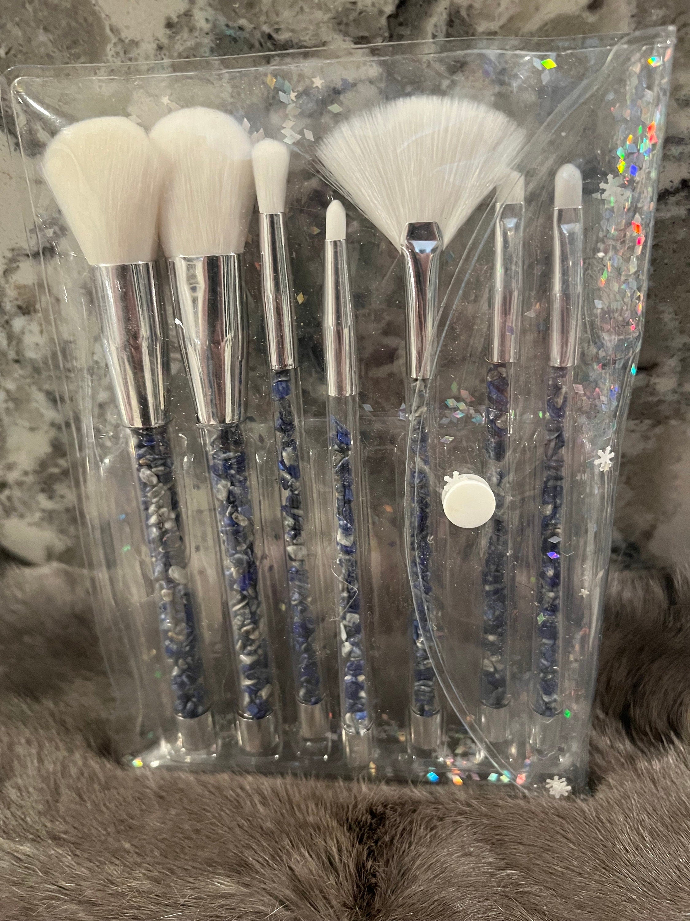 Lapis Lazuli Gemstone Makeup Brush Set - Witchy Vibes