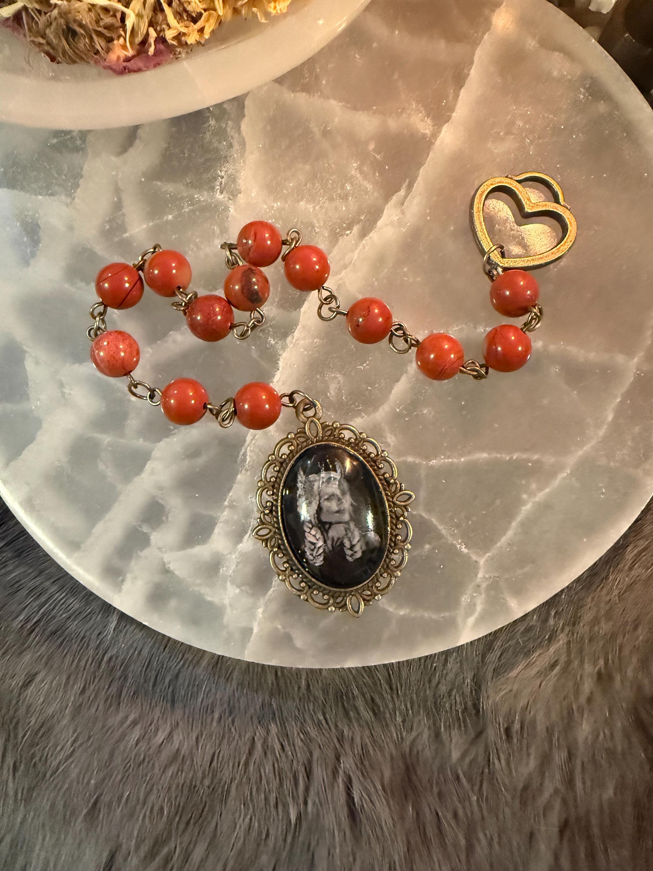 Freya Prayer Beads: Red Jasper Norse Goddess Rosary