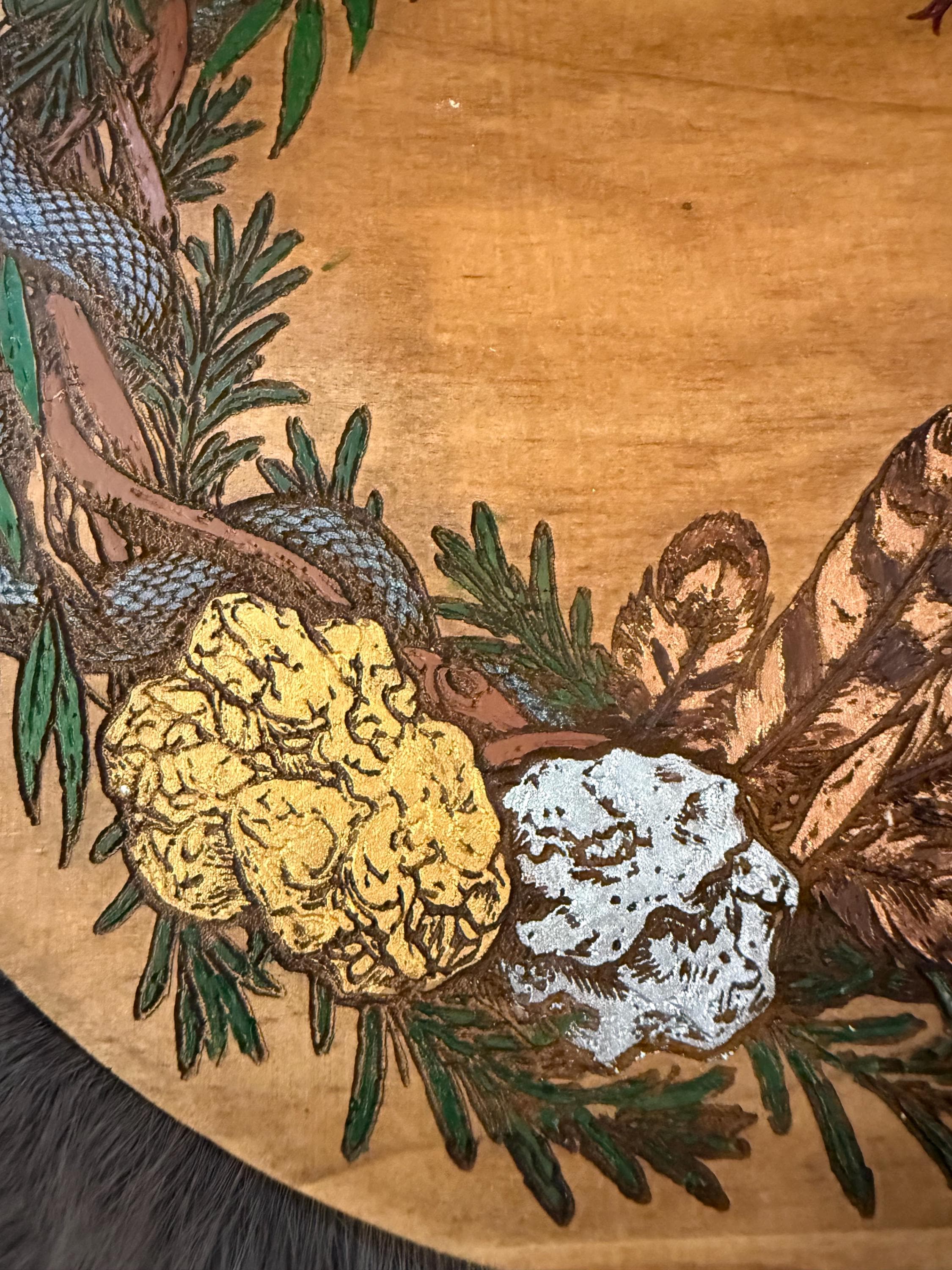 Hades Altar Table – Hand-Painted Wood Dais for Rituals
