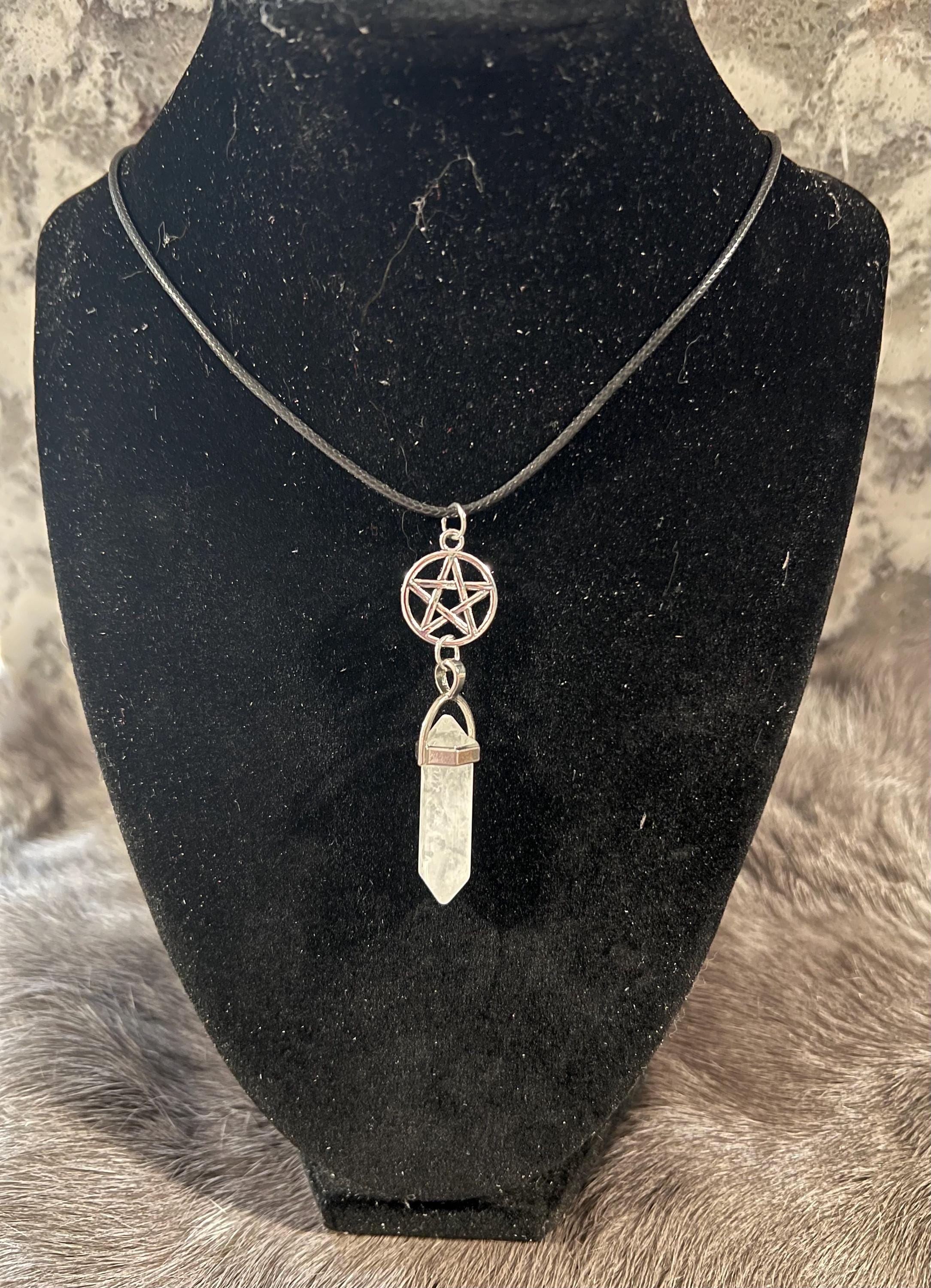Quartz Pentacle Necklace: Witchy Pagan Jewelry