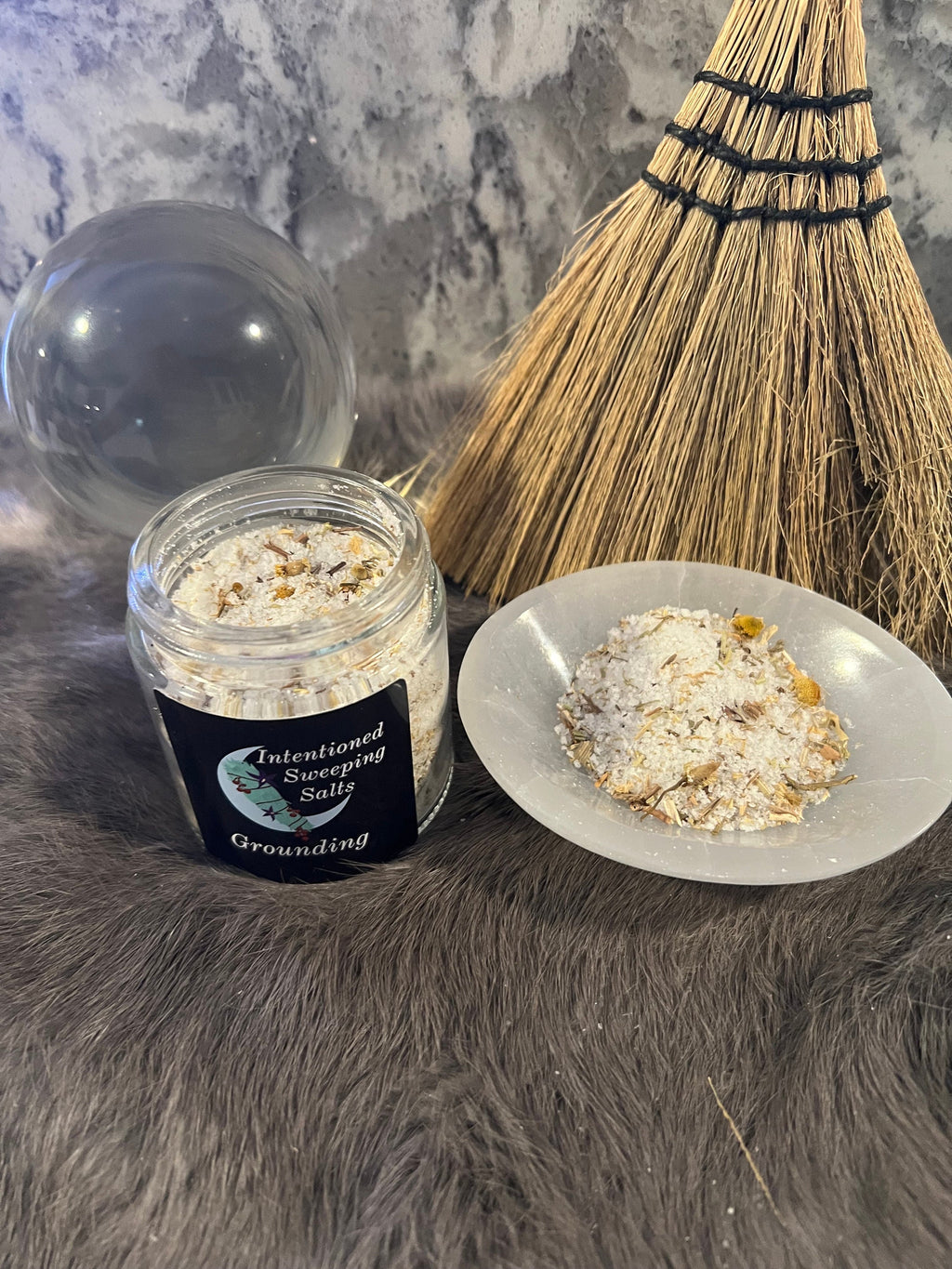 Herbal Sweeping Salts: Cleansing Ritual, Grounding, Witchy Home - 4oz