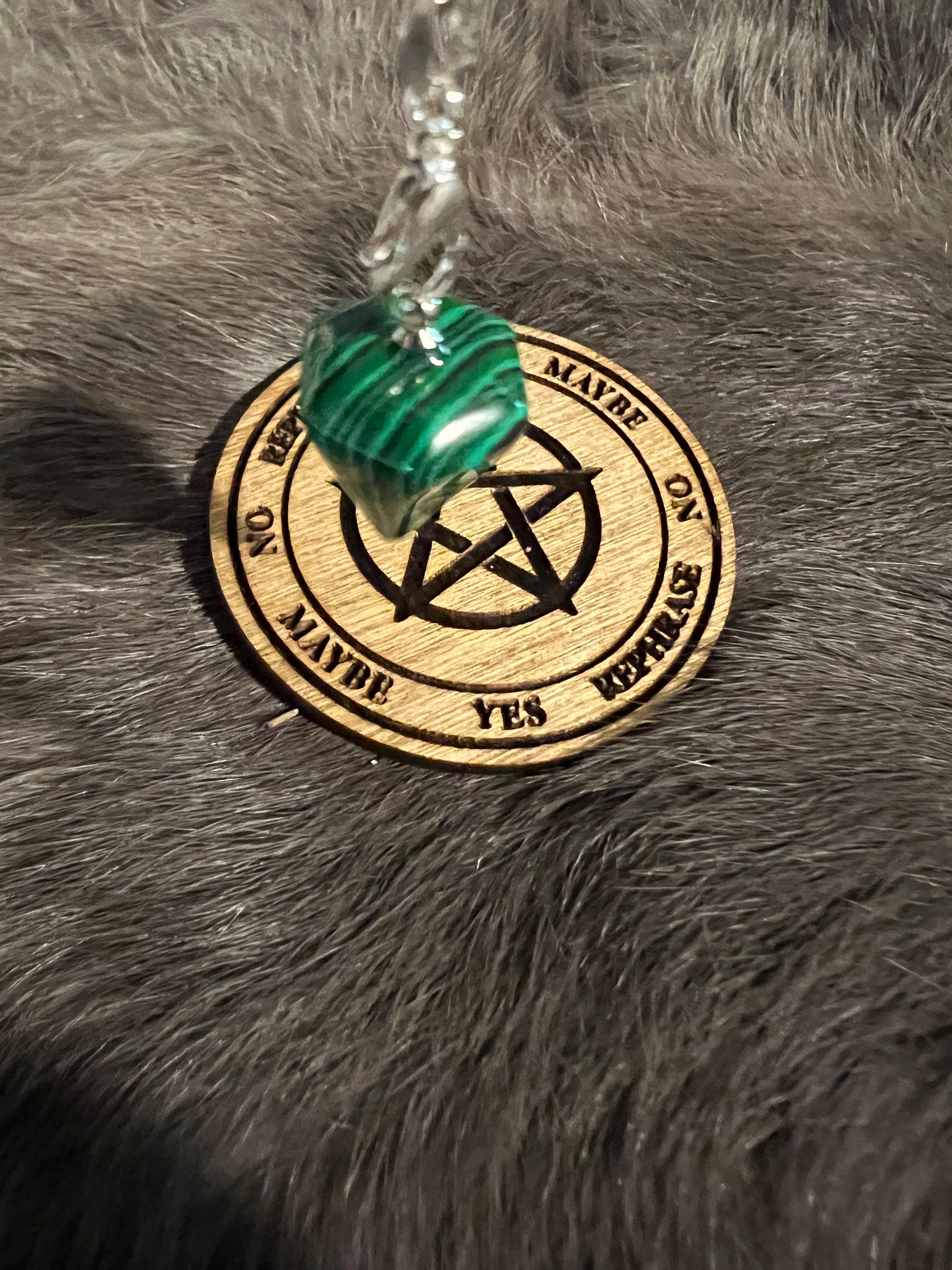 Mini Wood Pendulum Board: Pocket Divination Tool with Gemstone Pendulum