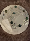 Clear Quartz Pendulum: Beaded Celtic Knot Divination Tool
