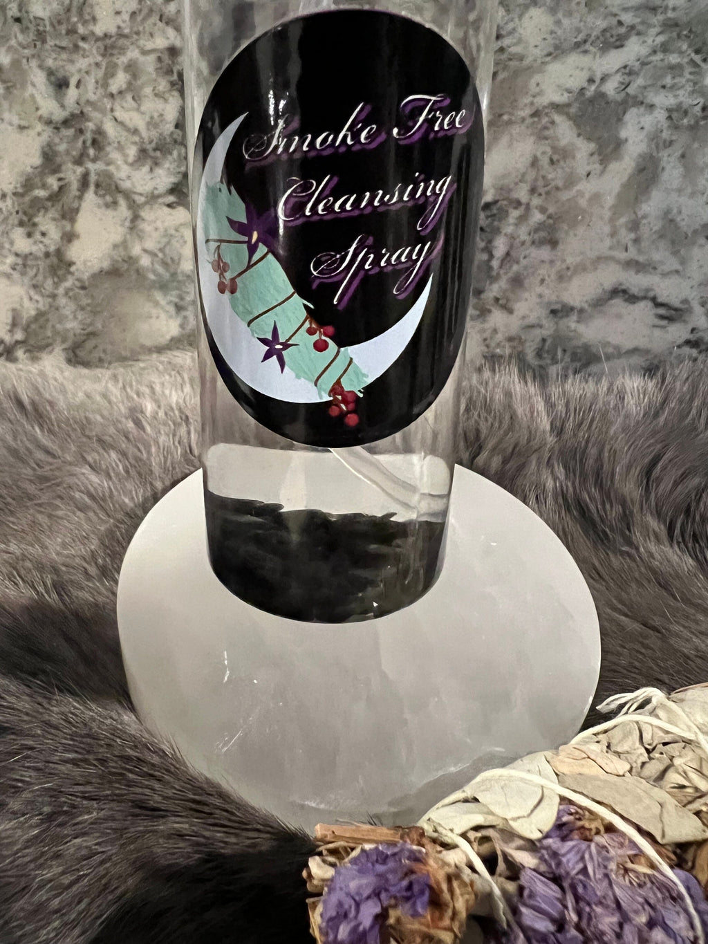 Smoke Free Sage Cleansing Spray: Organic Room Mist with Obsidian