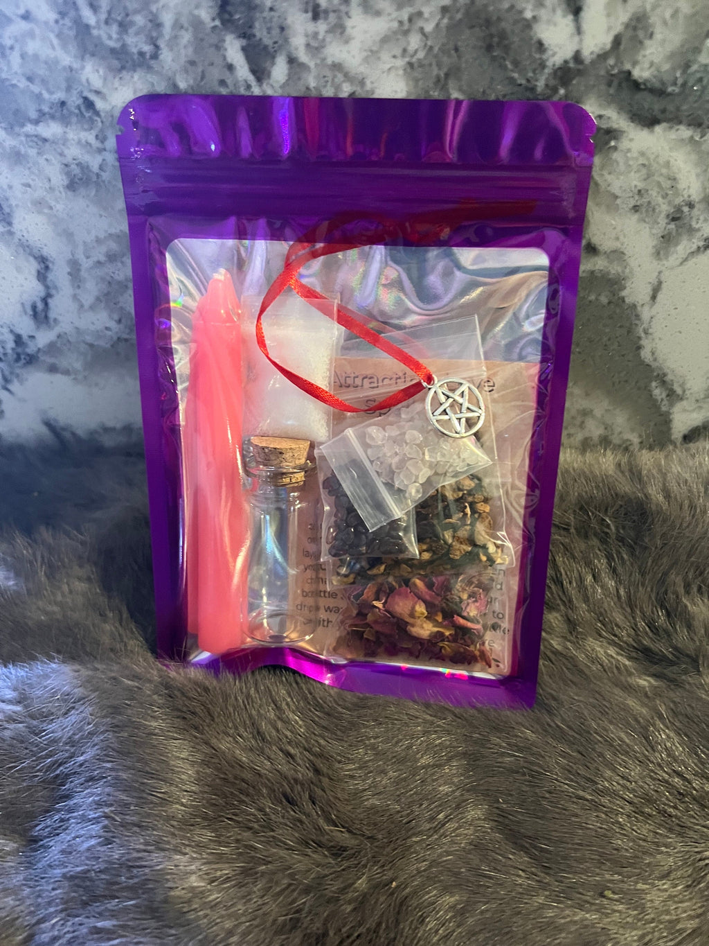 DIY Love Spell Jar Kit: Rose Quartz, Herbs, Candle & Charm