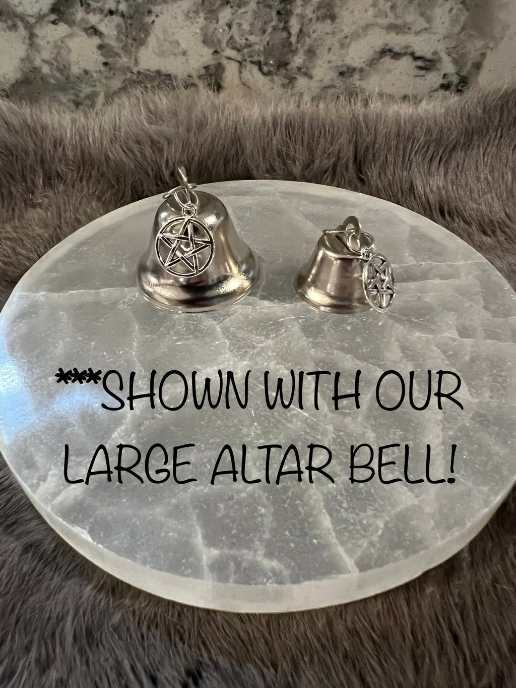 Small Altar Bell with Pentacle Charm - Witchcraft Tool