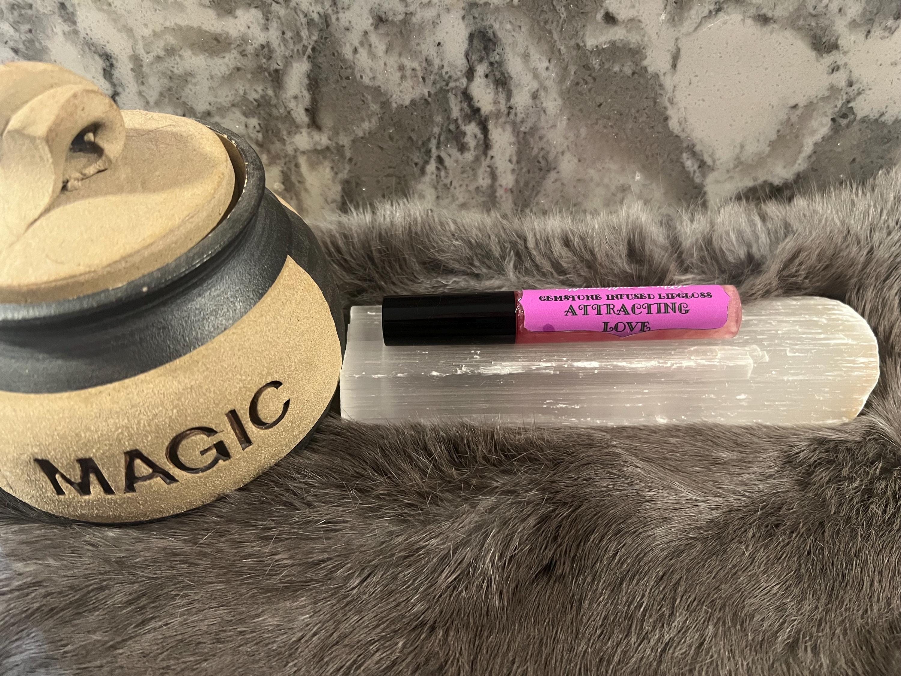 Gemstone Infused Lip Gloss: Vegan Crystal Healing, Attracting Love