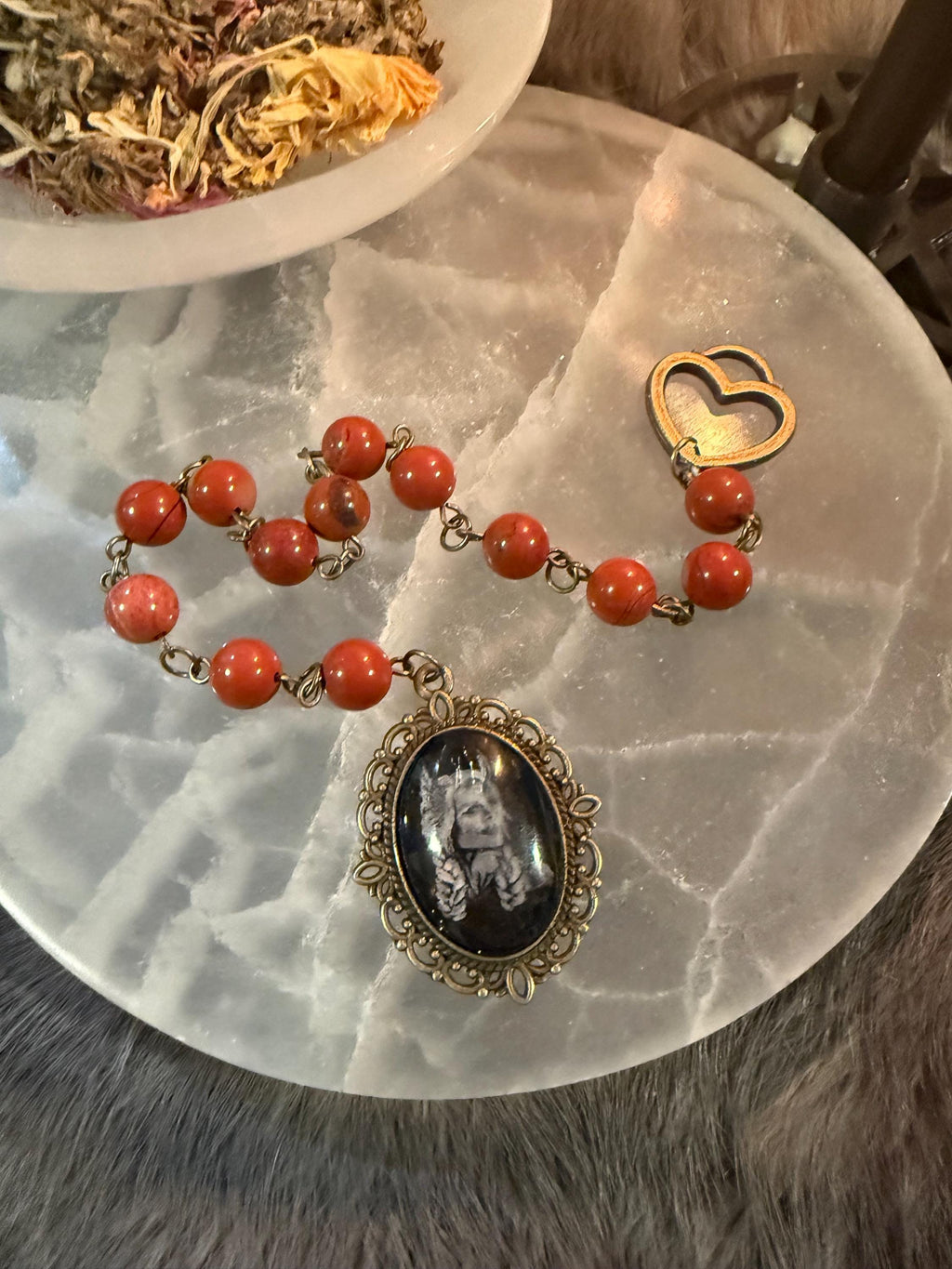 Freya Prayer Beads: Red Jasper Norse Goddess Rosary