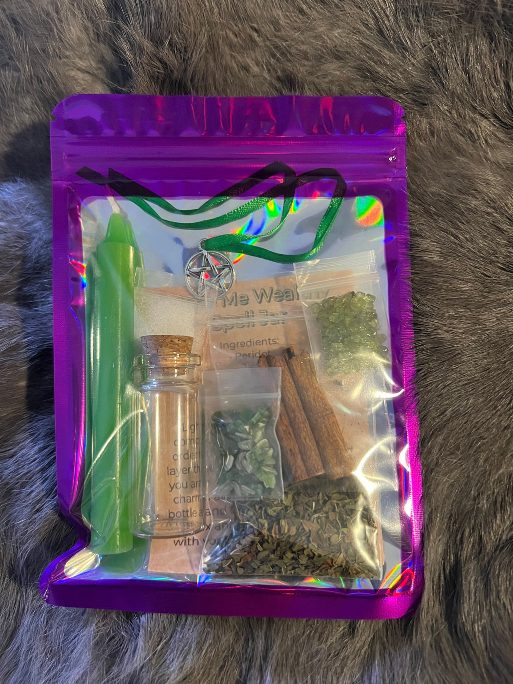 Money Spell Jar DIY Kit: Wealth Manifestation Charm Bottle