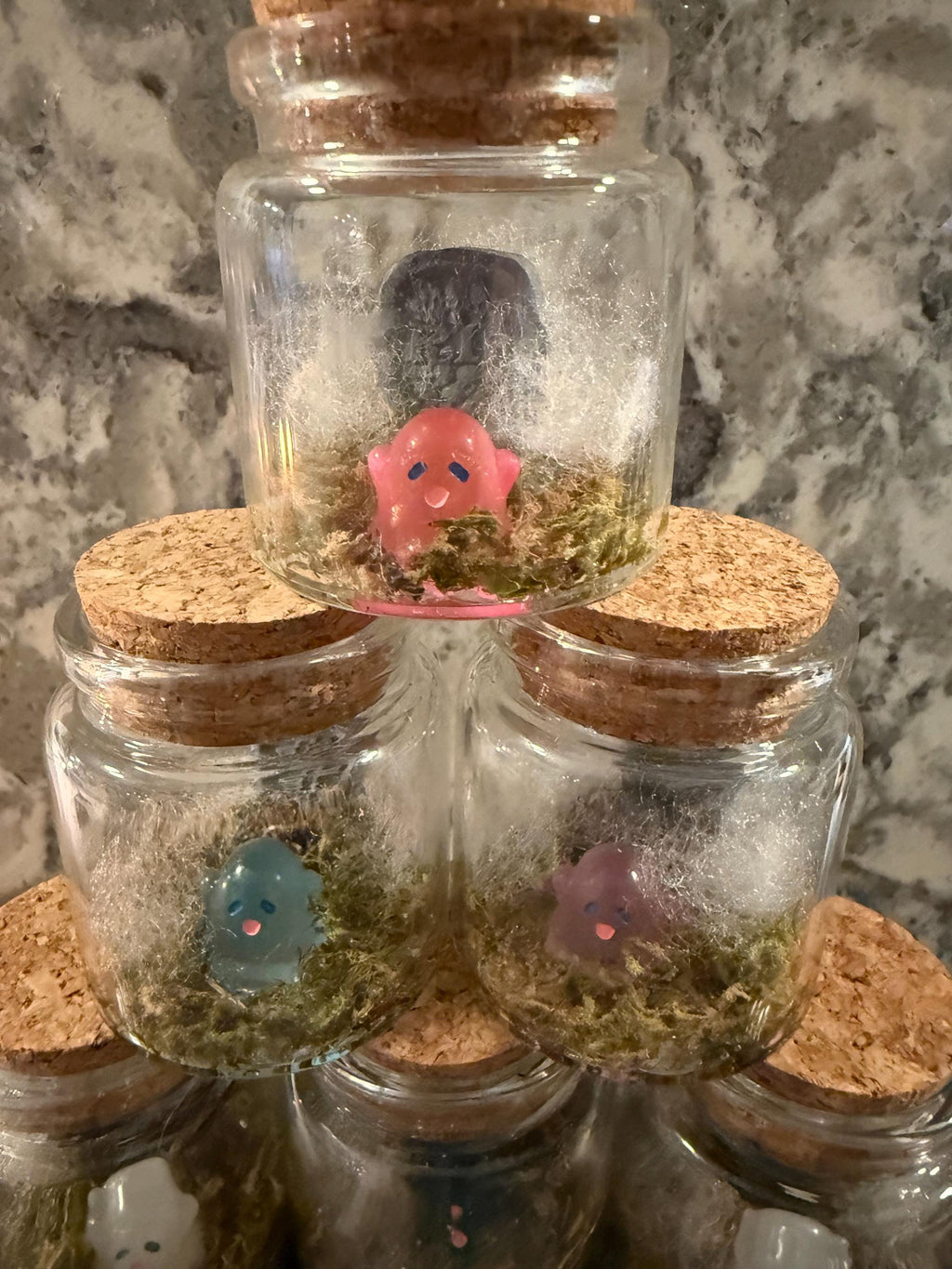Glow in the Dark Pet Ghost in a Bottle: Friendly Spirit with Tombstone