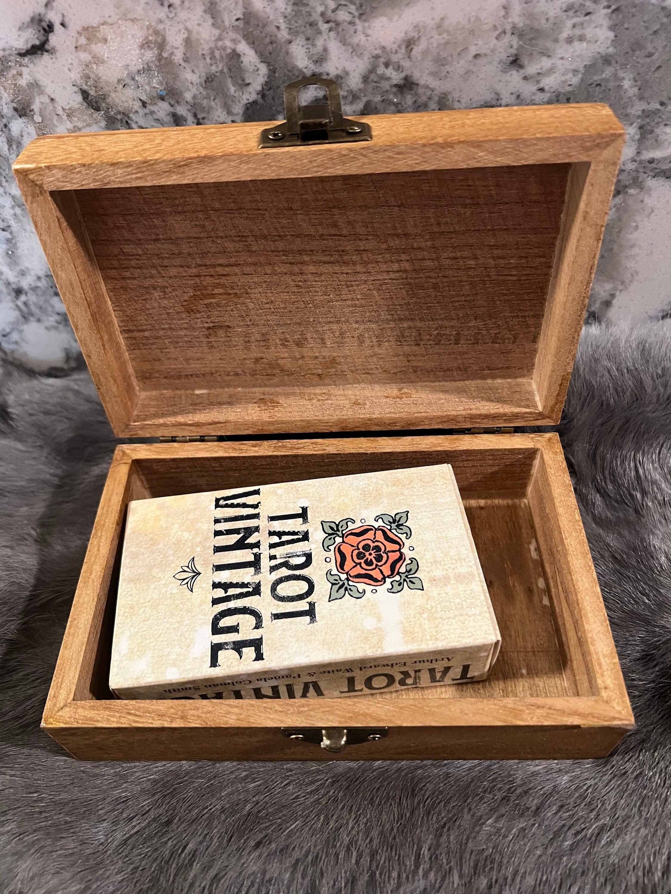 Etched Wood Tarot Card Box: Altar Box, Witchy Decor