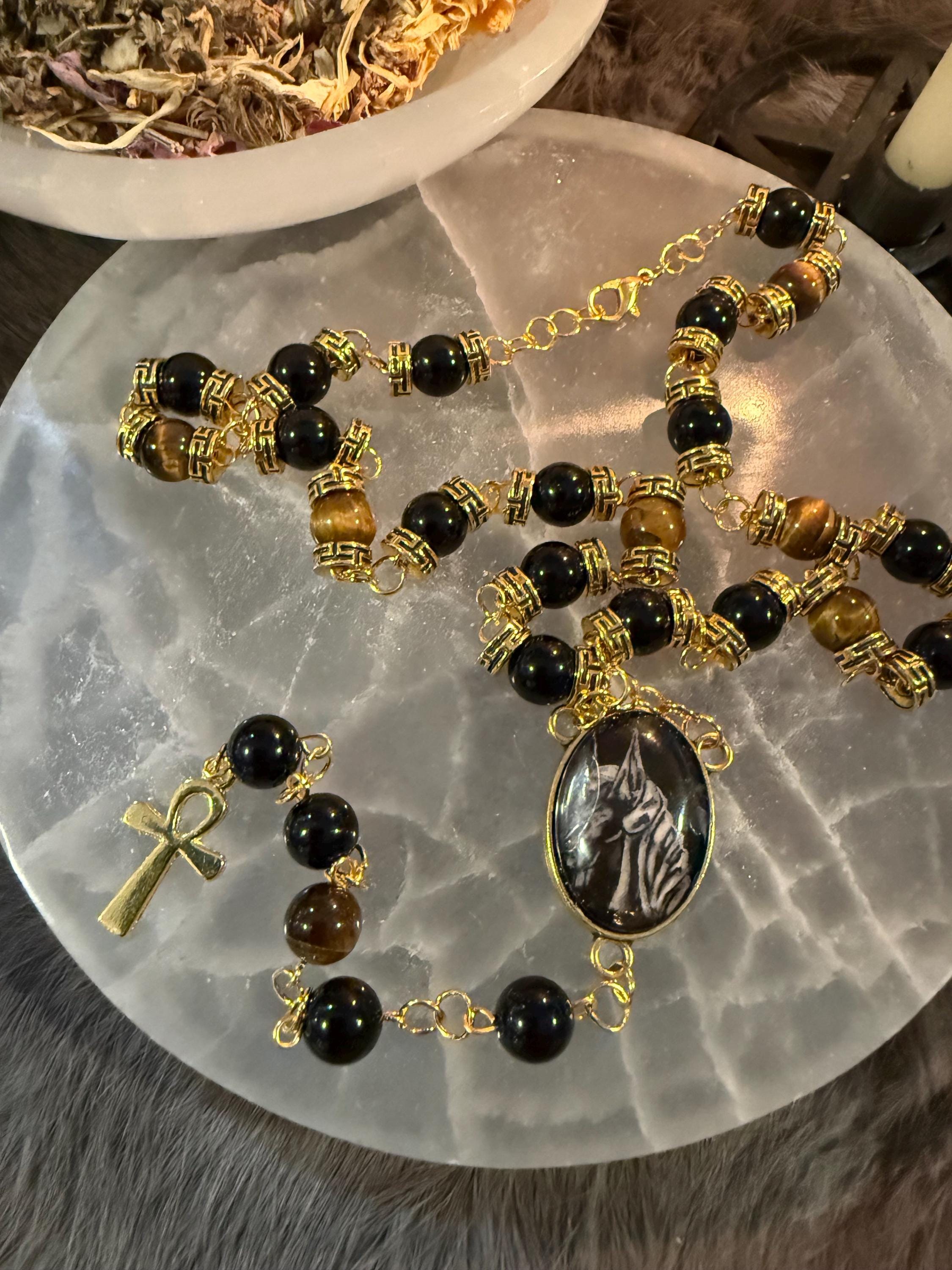 Anubis Diety Rosary: One Of A Kind Diety Prayer Bead Set