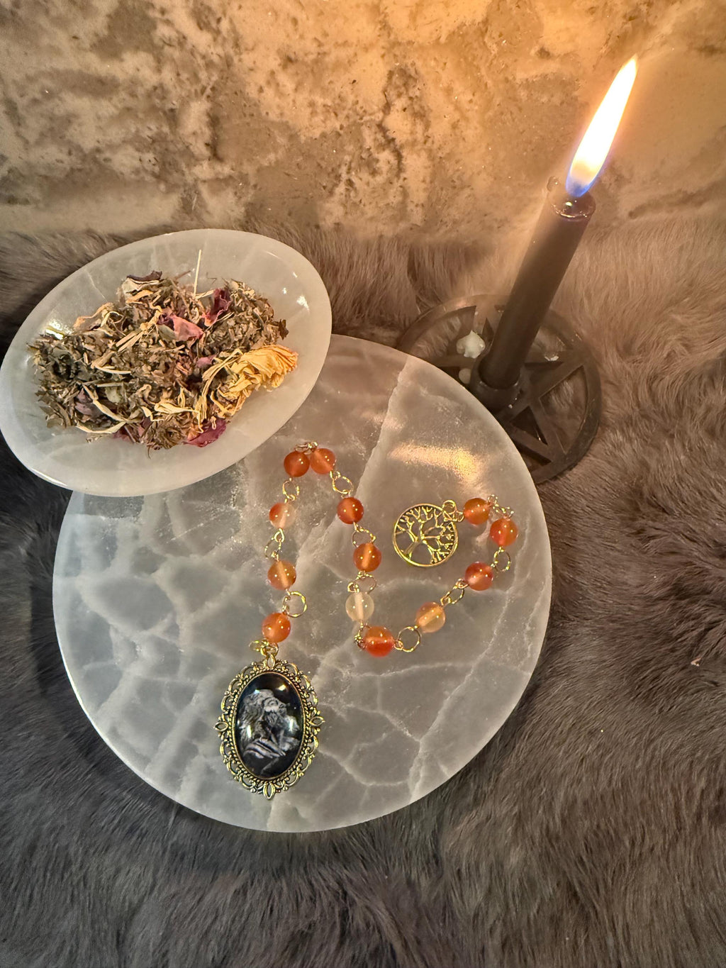 Zeus Prayer Beads: Carnelian Deity Rosary, Greek God Altar