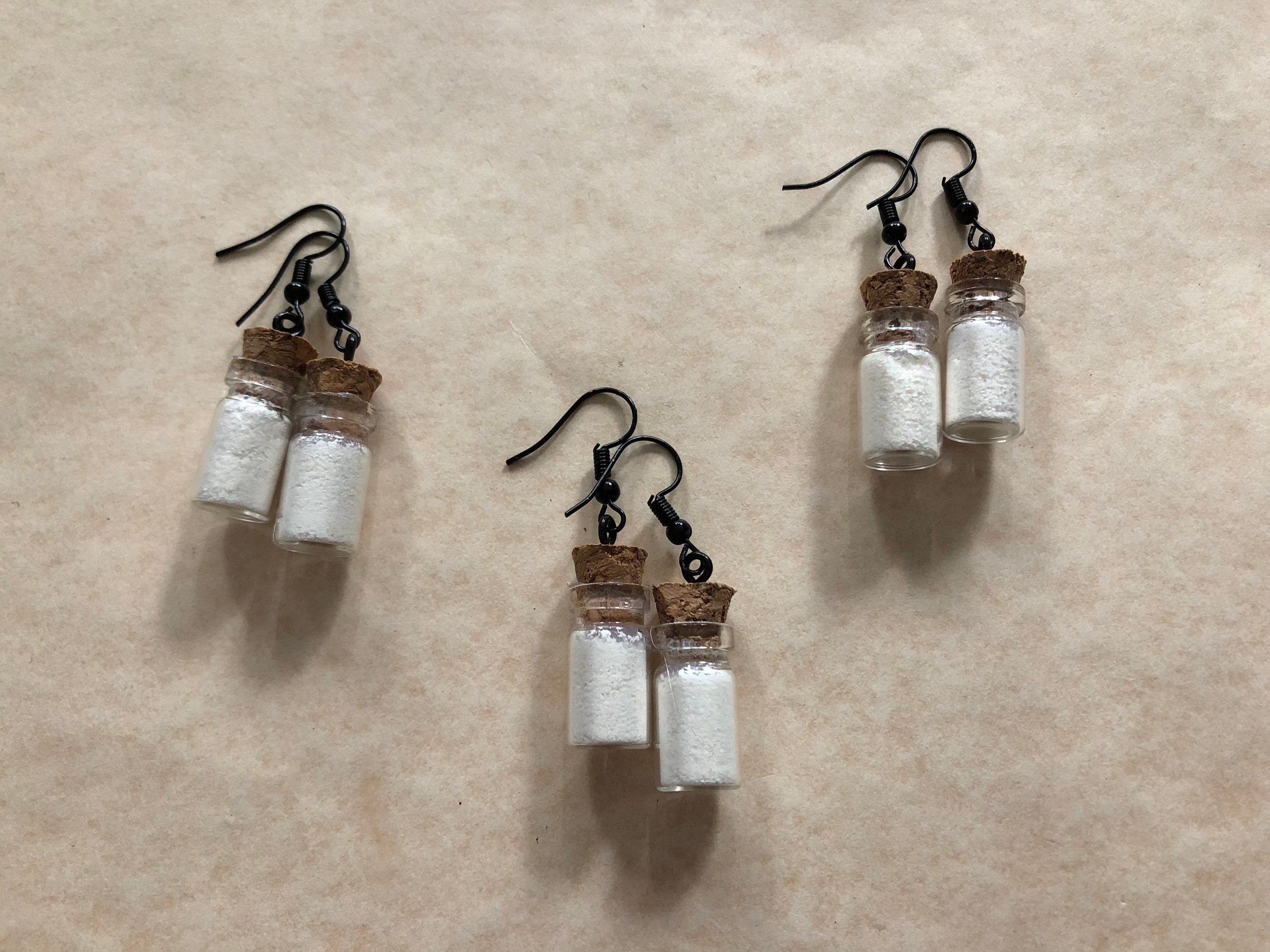 Cascarilla Powder Charm Earrings: Magical Protection Jewelry
