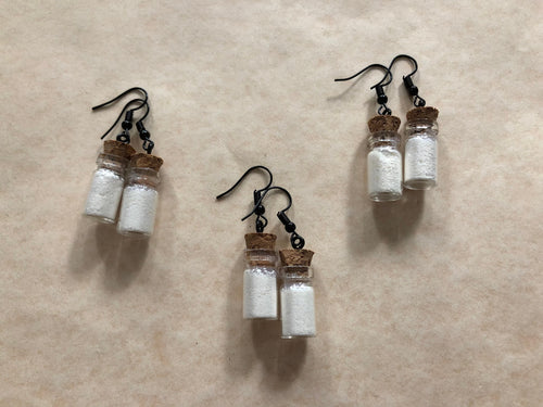 Cascarilla Powder Charm Earrings: Magical Protection Jewelry