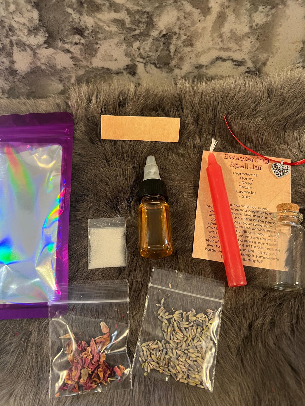 DIY Honey Jar Spell Kit: Sweetening Charm Bottle, Herbs & Crystal