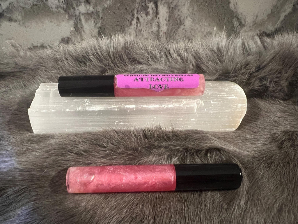 Gemstone Infused Lip Gloss: Vegan Crystal Healing, Attracting Love