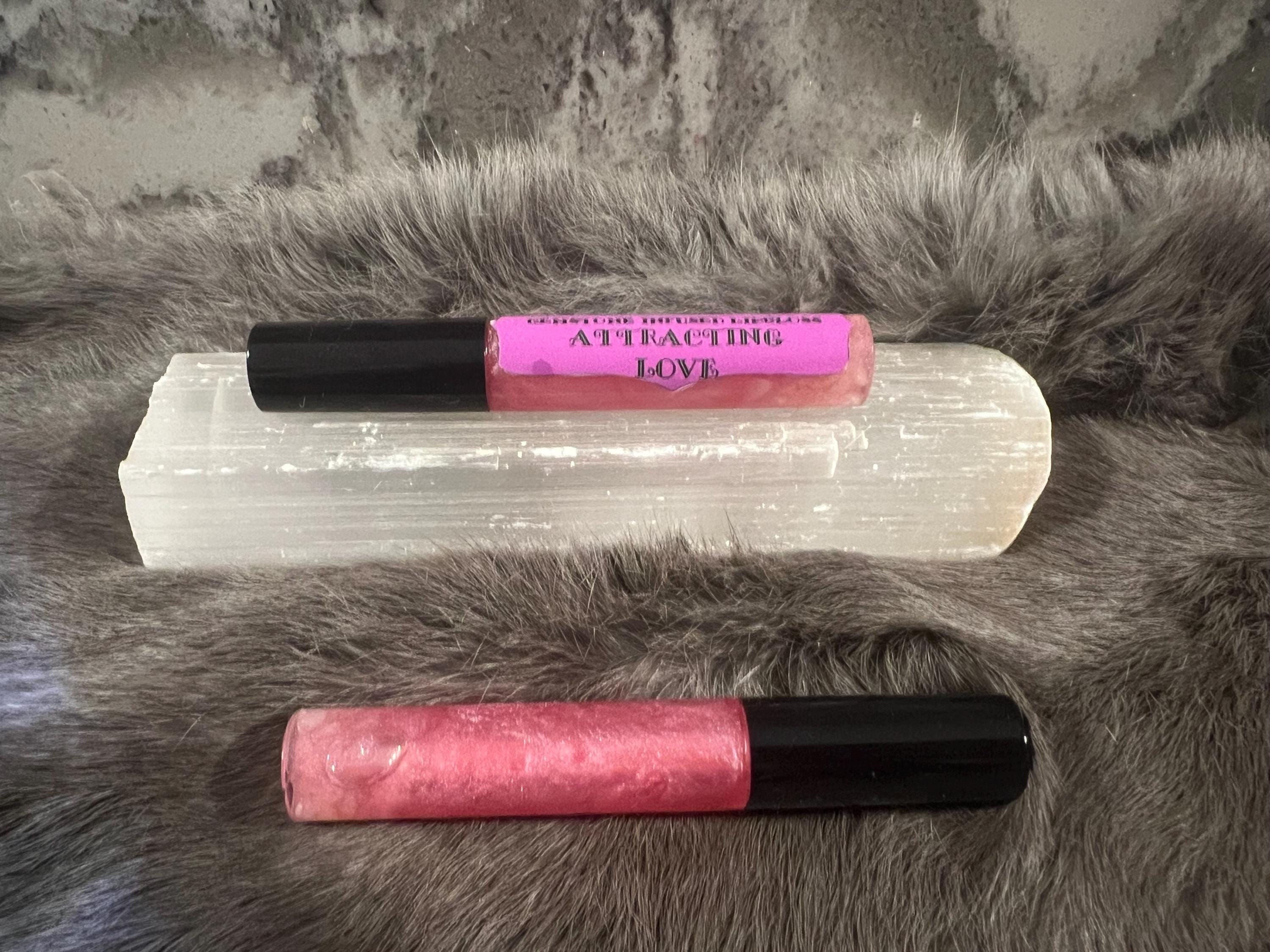 Gemstone Infused Lip Gloss: Vegan Crystal Healing, Attracting Love