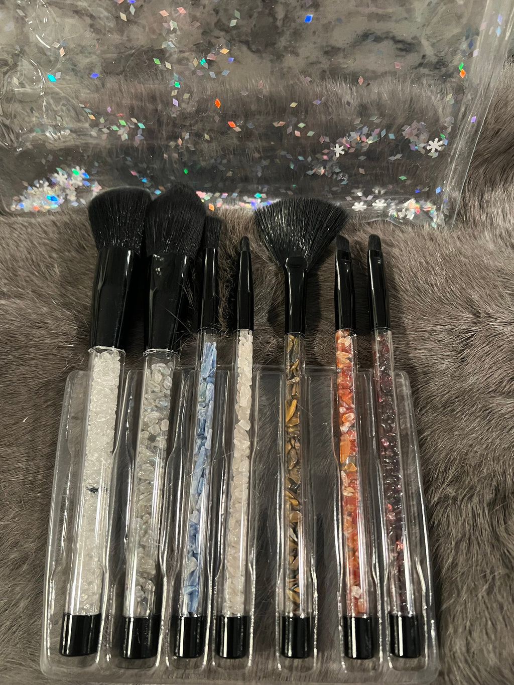 Gemstone Makeup Brush Set: Chakra Crystal Brushes, Witchy Gift