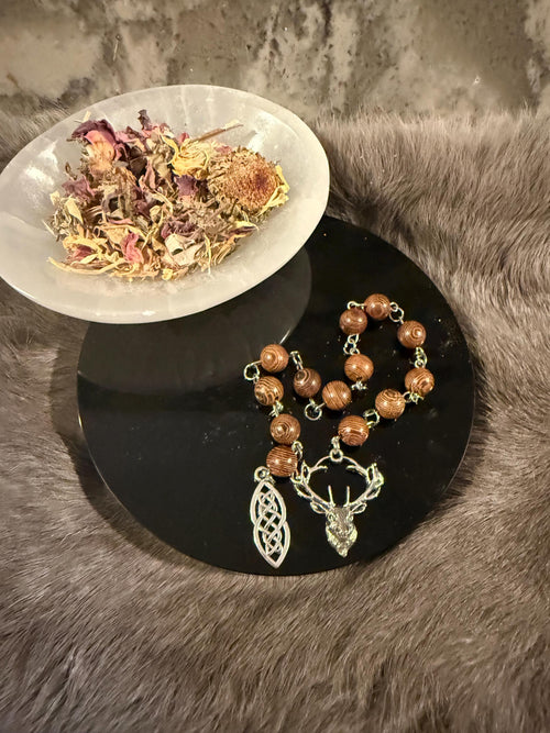 Cernunnos Diety Prayer Beads: Simple One Of A Kind Diety Prayer Bead Set